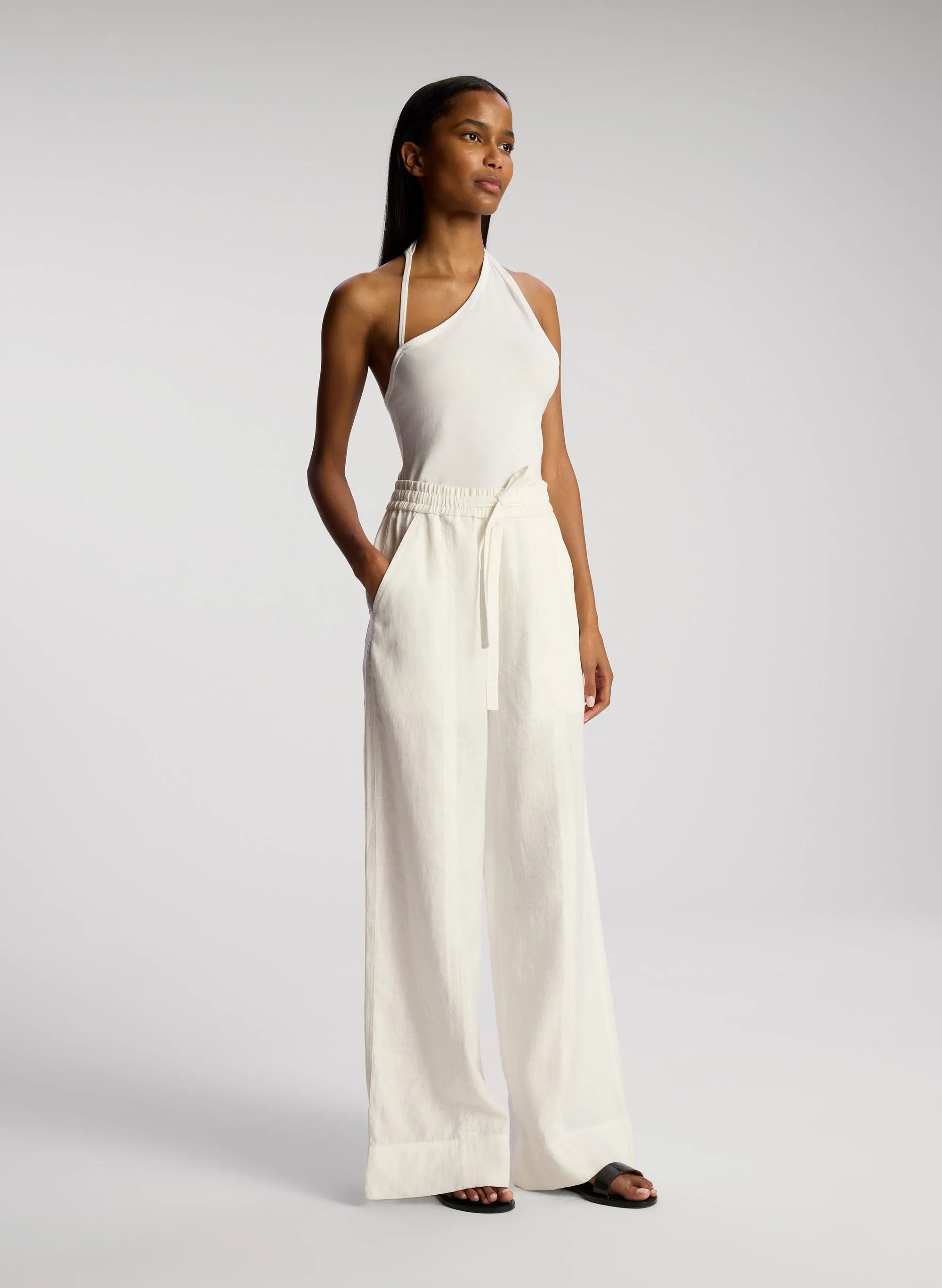 Holden Relaxed Linen Wide Leg Pant sold by A.L.C.