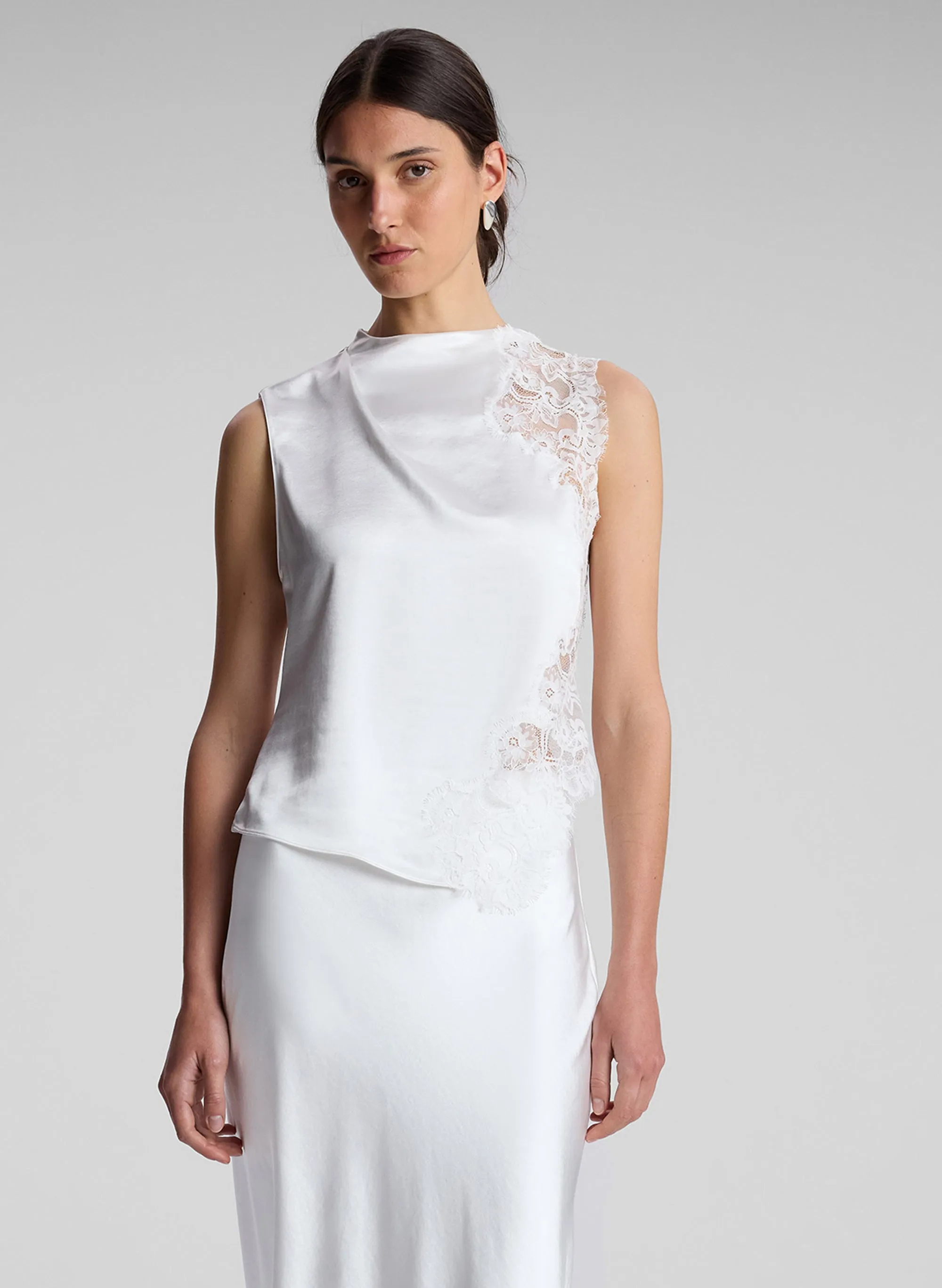 Gracie Satin and Lace Sleeveless Top sold by A.L.C.