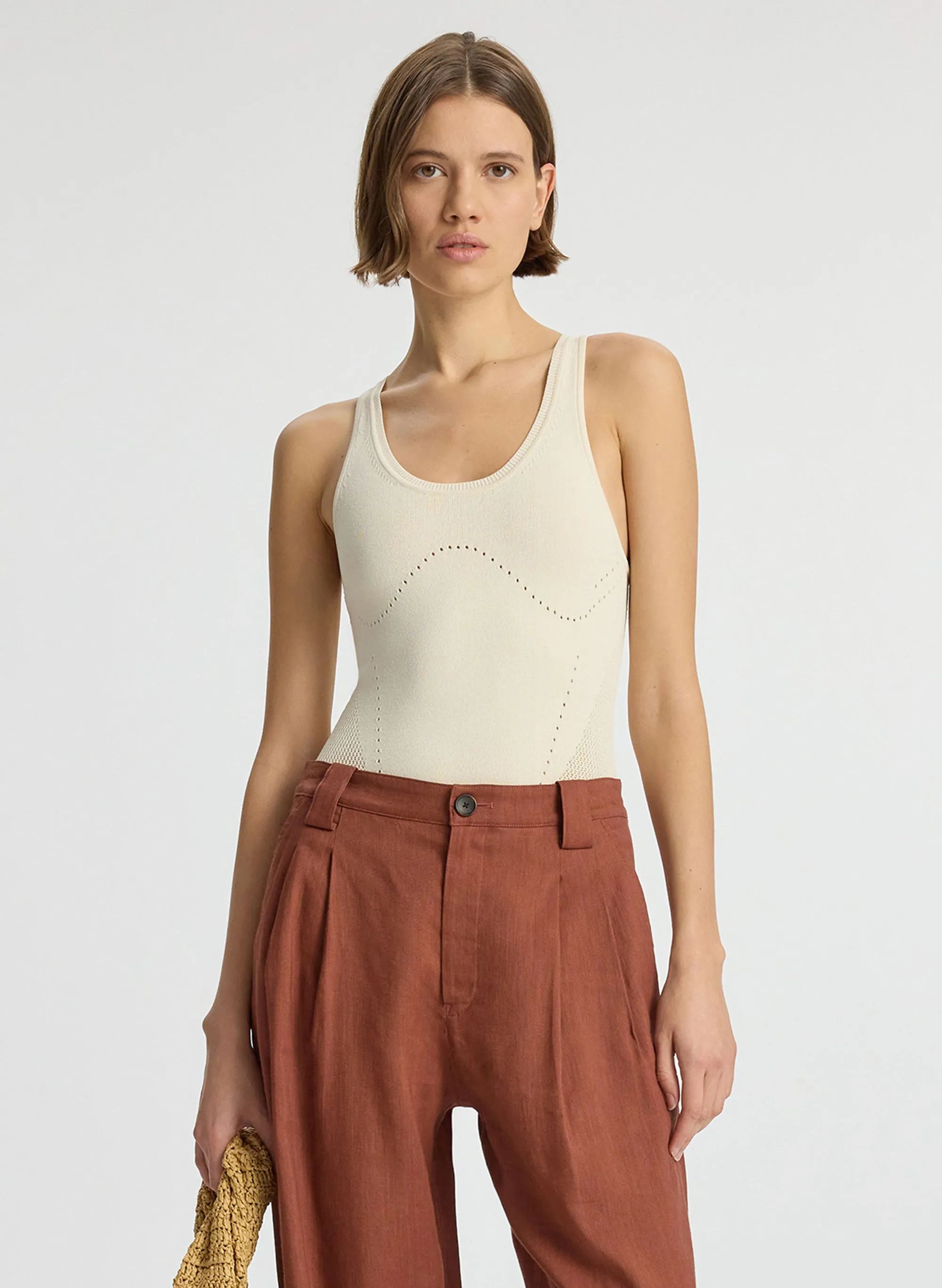 Ina Compact Pointelle Bodysuit sold by A.L.C.