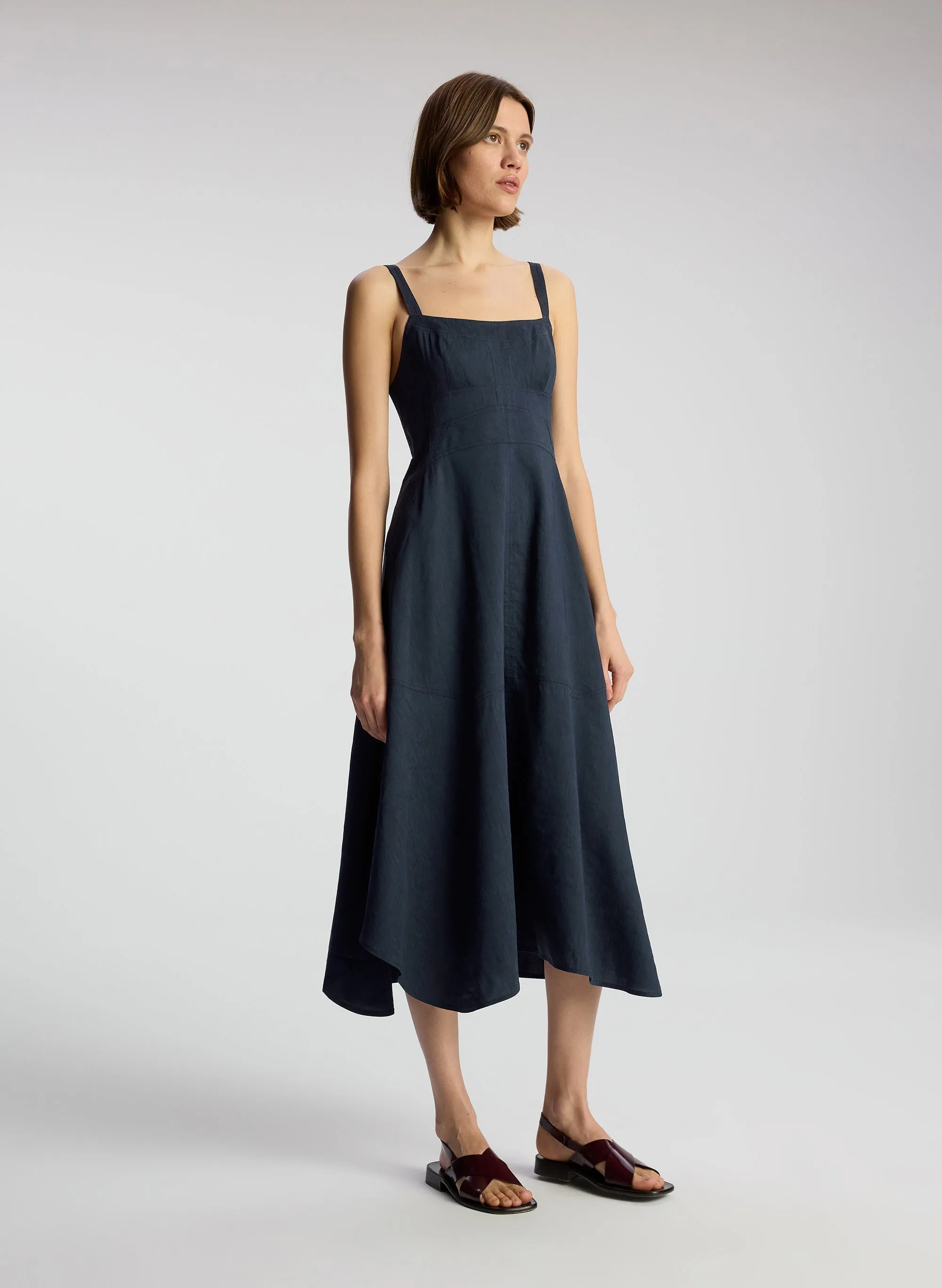 Harlow Linen Midi Dress sold by A.L.C. product image thumbnail 3