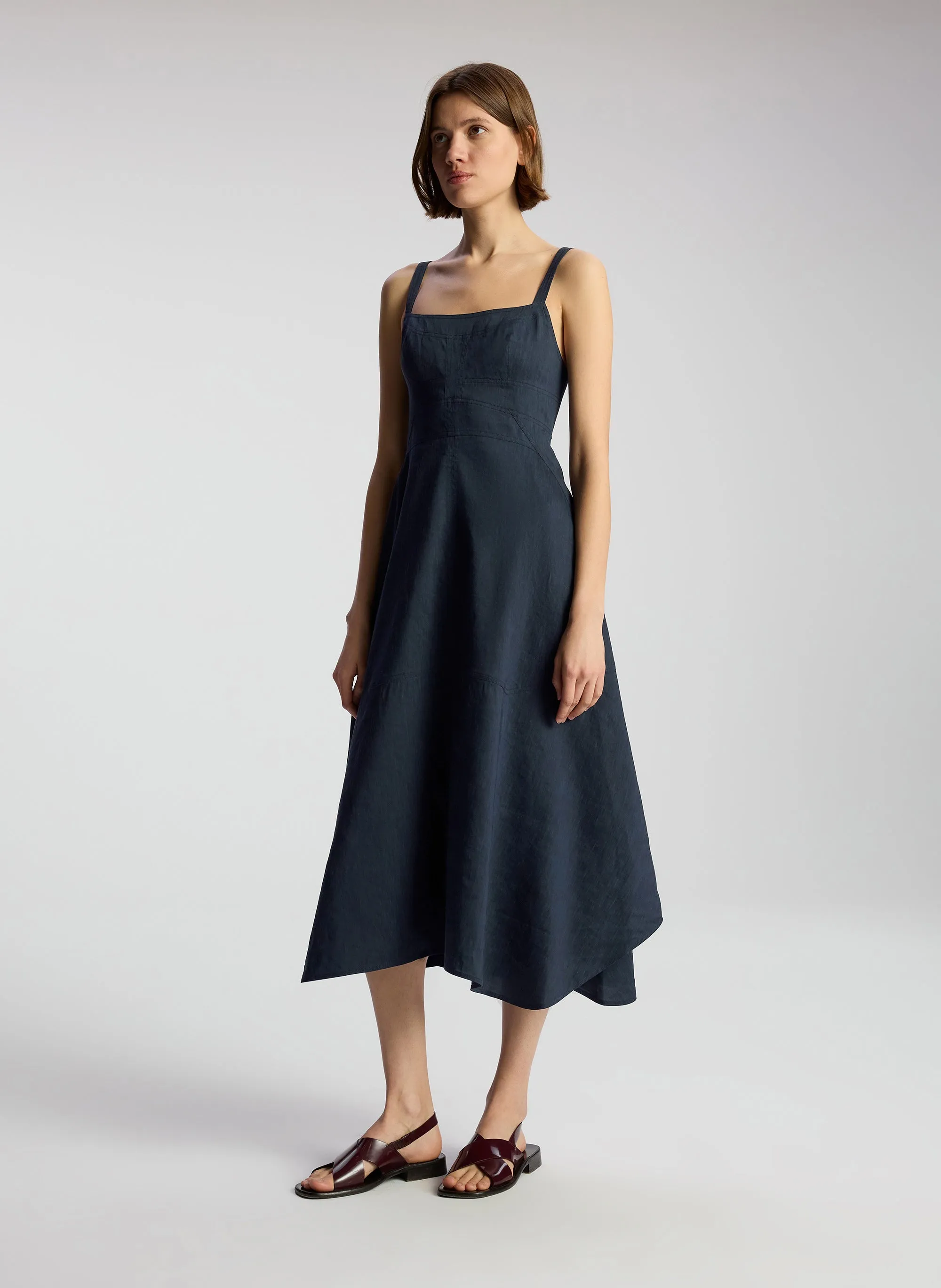 Harlow Linen Midi Dress sold by A.L.C. product image thumbnail 4