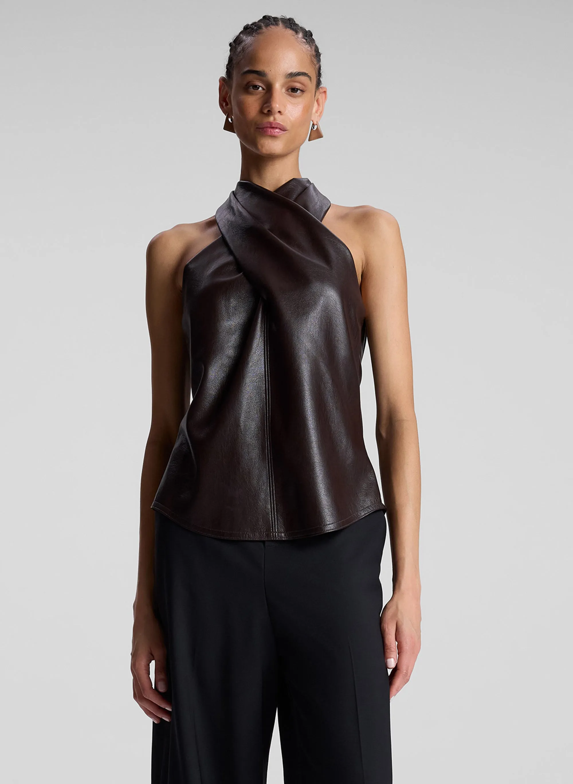 Quinn Vegan Leather Halter Top sold by A.L.C.