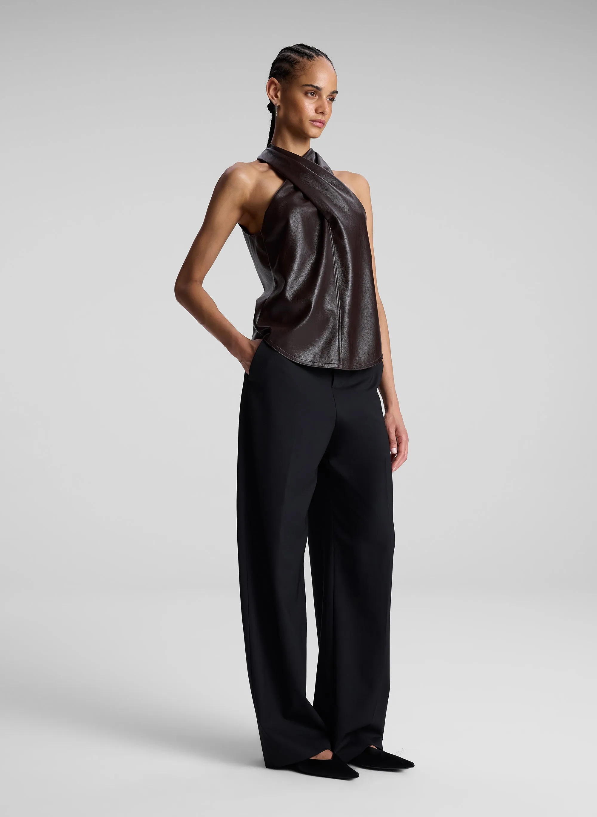 Quinn Vegan Leather Halter Top sold by A.L.C. product image thumbnail 3