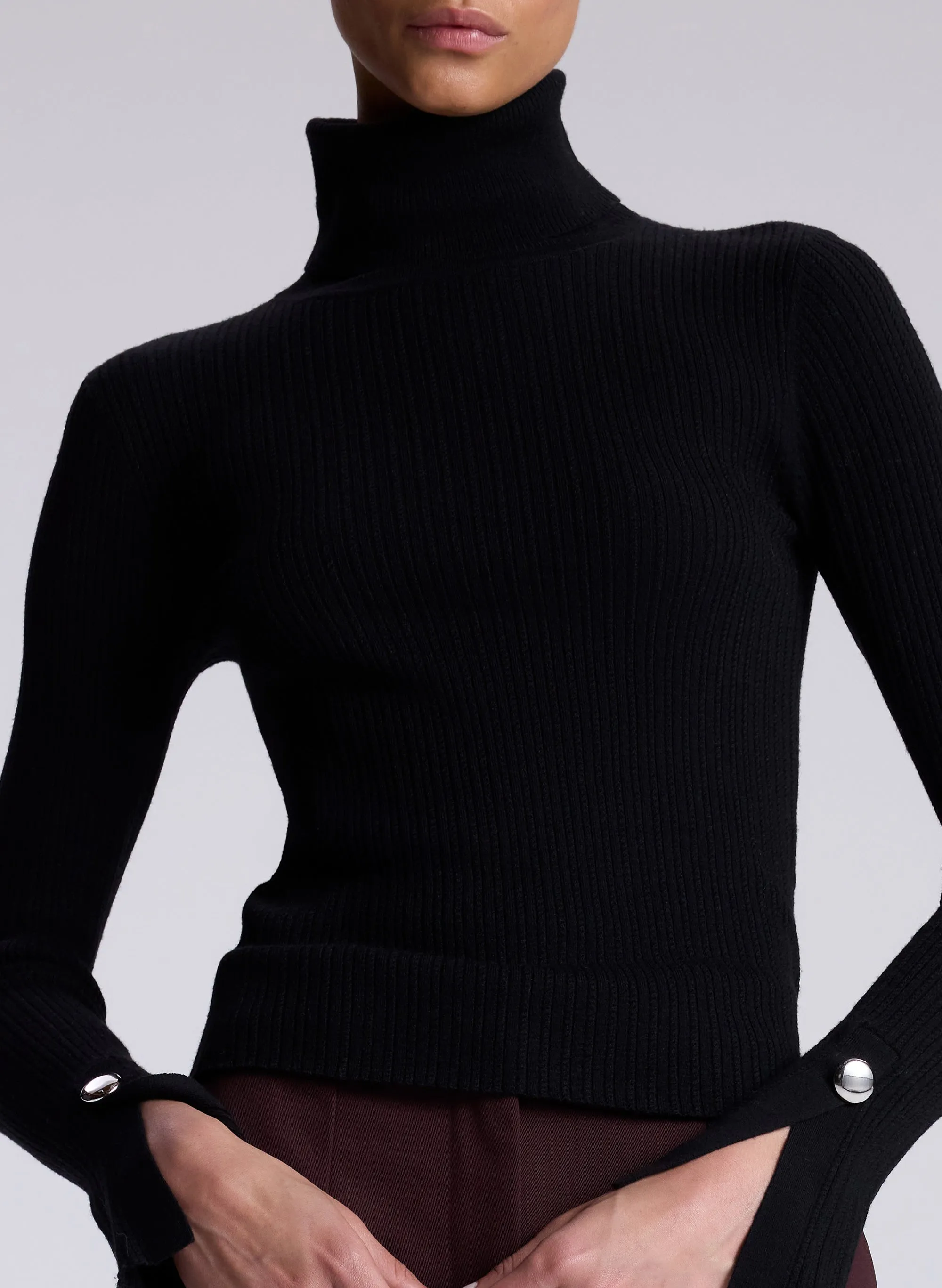 Jett Cable Knit Merino Turtleneck Top sold by A.L.C. product image thumbnail 2