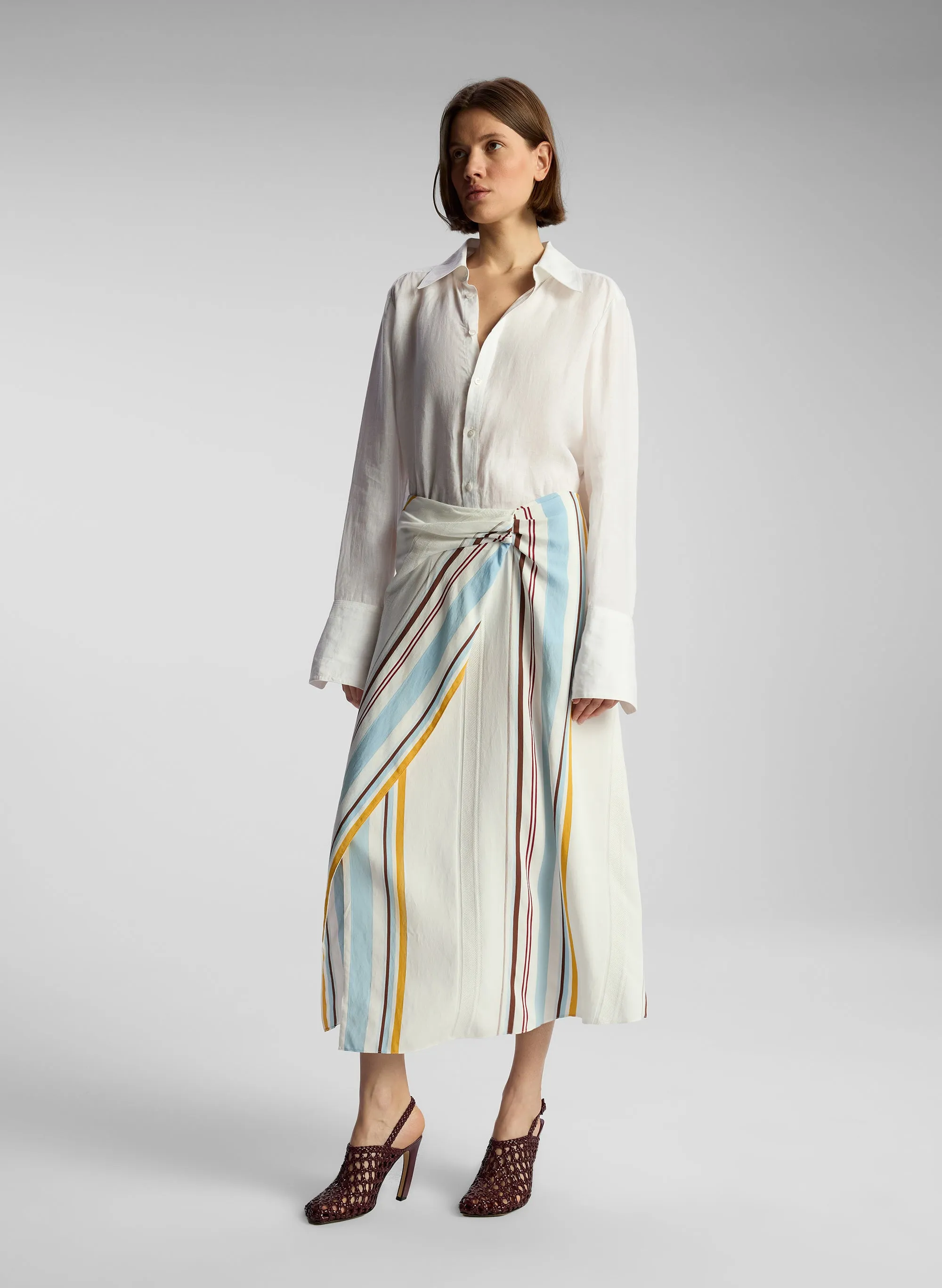 Clara Striped Midi Skirt sold by A.L.C. product image thumbnail 3