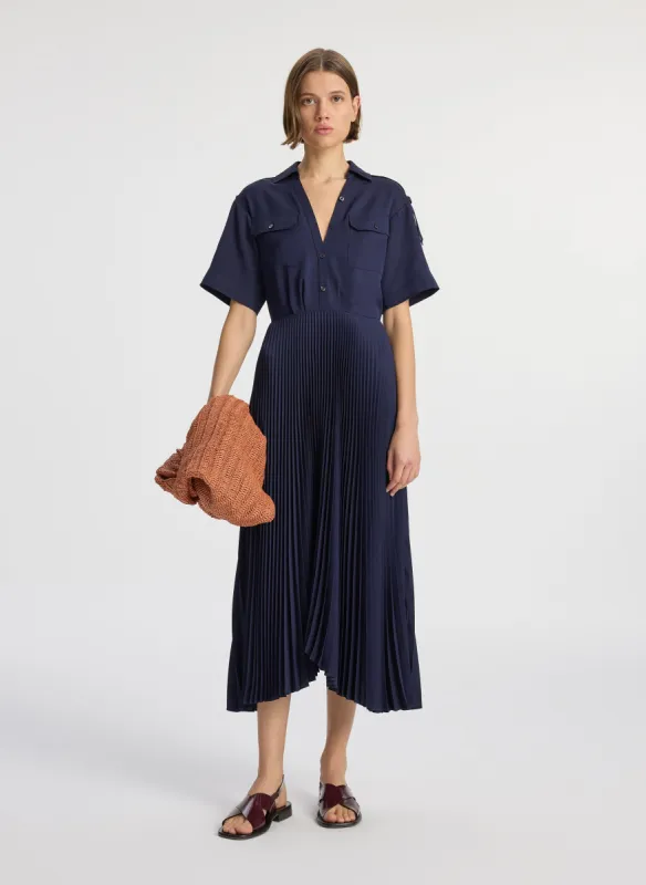 Liam Pleated Midi Dress made by A.L.C.