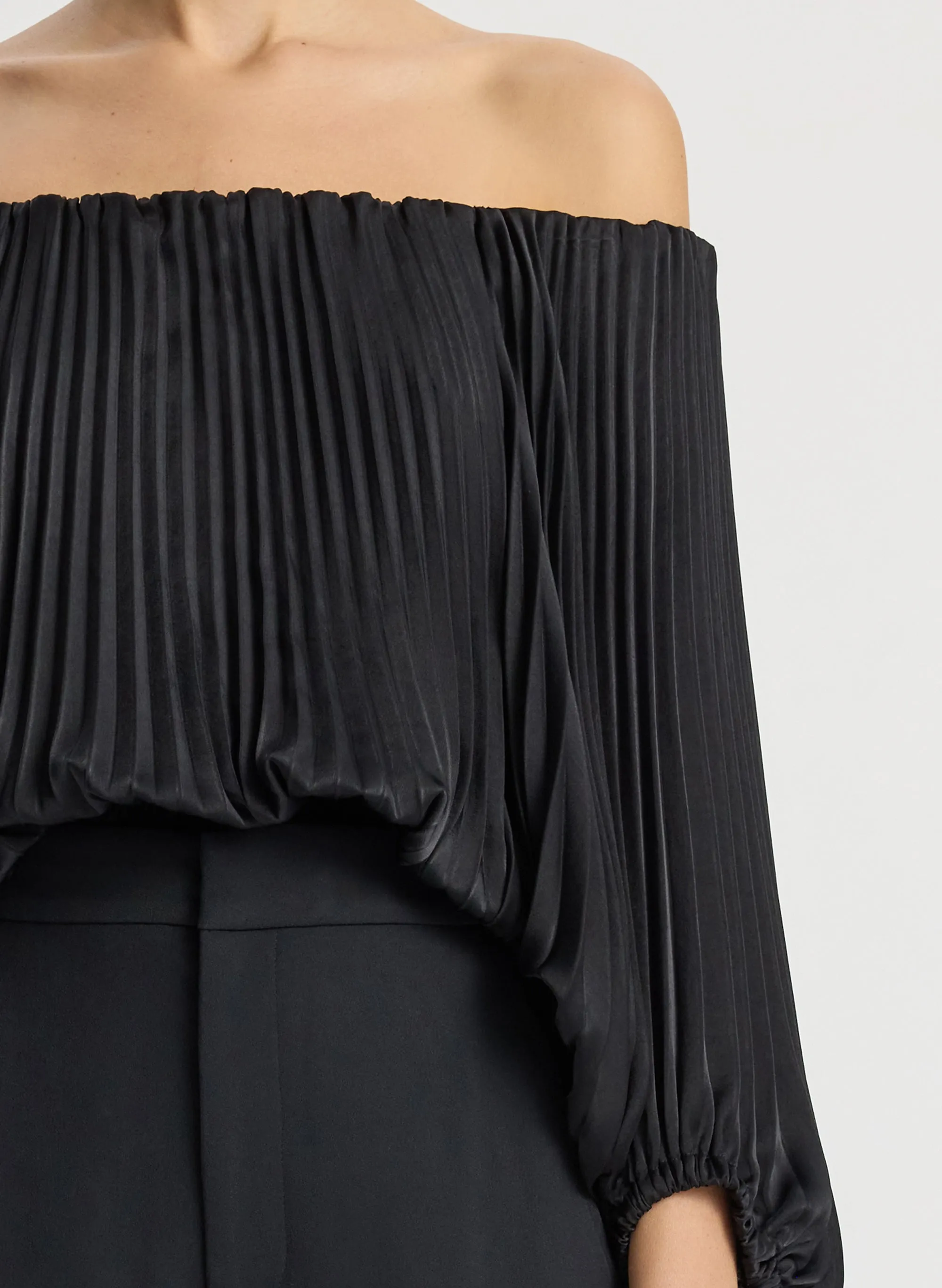 Sienna Satin Pleated Off Shoulder Top sold by A.L.C. product image thumbnail 5