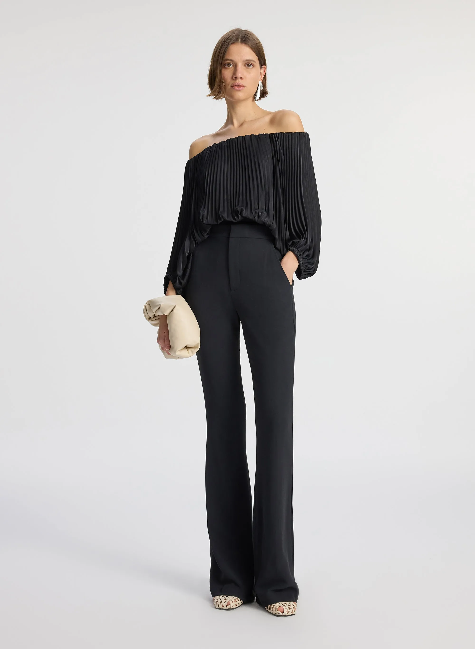 Sienna Satin Pleated Off Shoulder Top sold by A.L.C. product image thumbnail 3