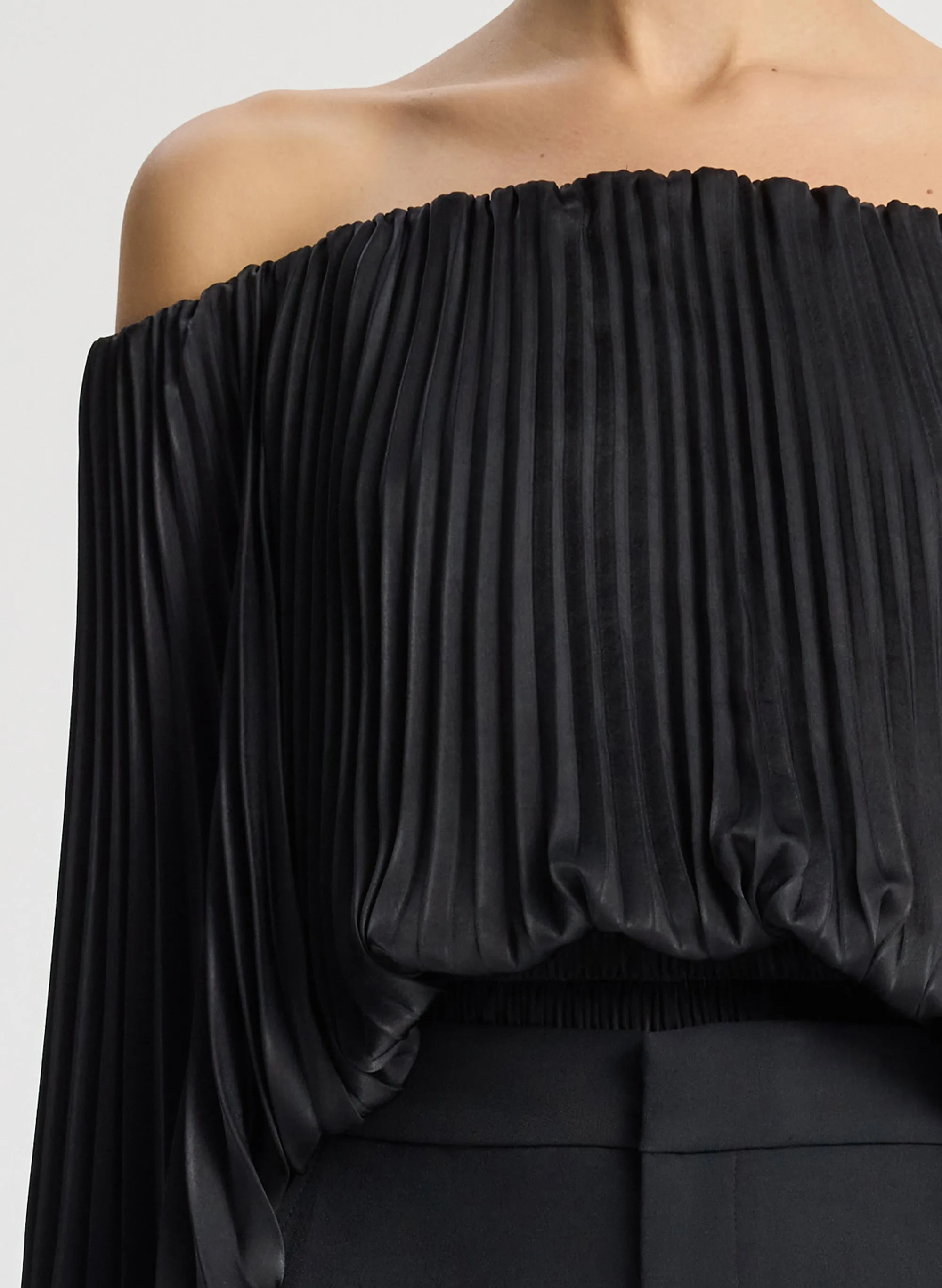 Sienna Satin Pleated Off Shoulder Top sold by A.L.C. product image thumbnail 2