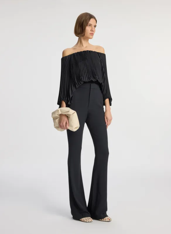 Sienna Satin Pleated Off Shoulder Top made by A.L.C.