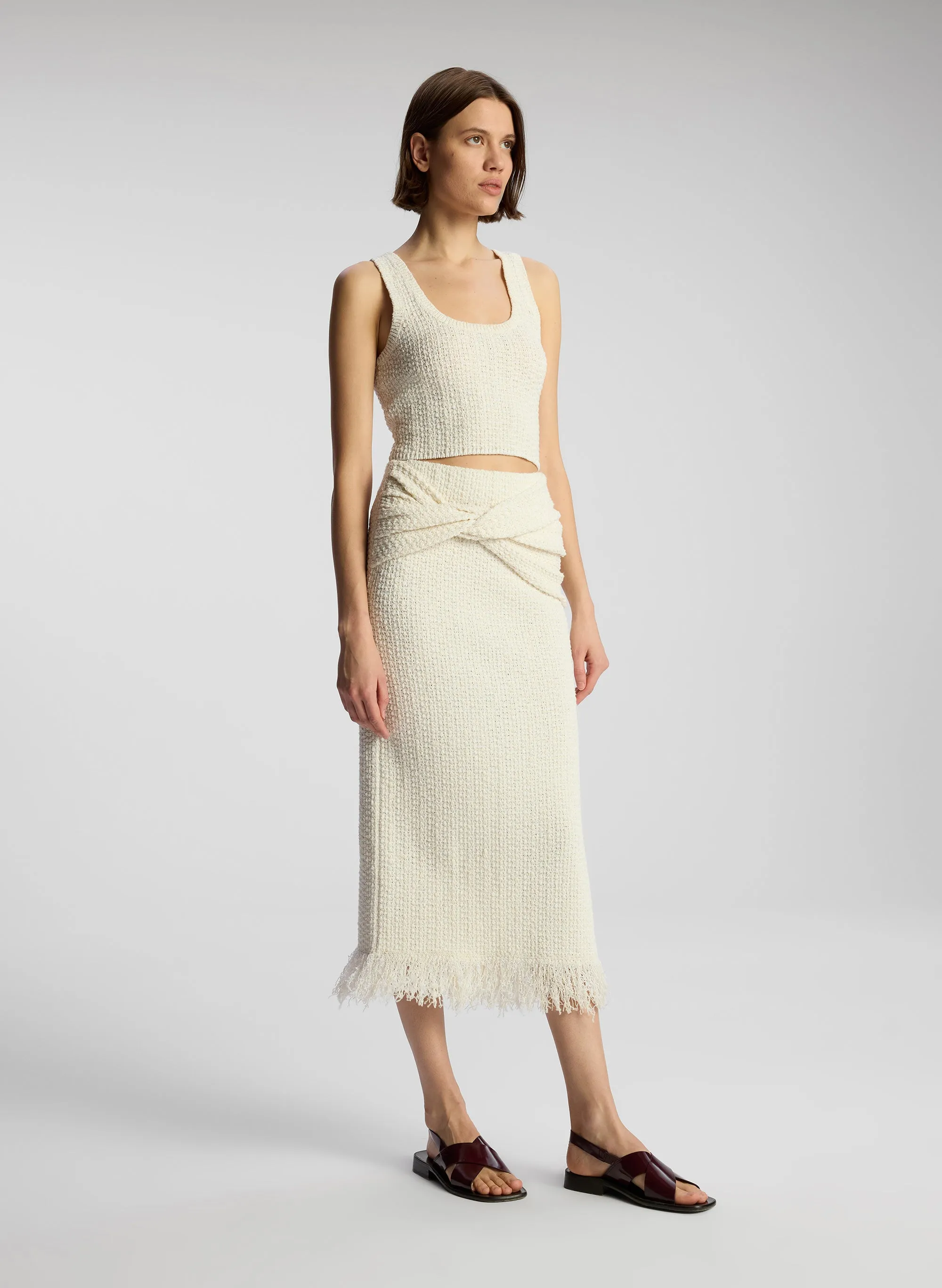 Lucia Bouclé Knit Midi Skirt sold by A.L.C.