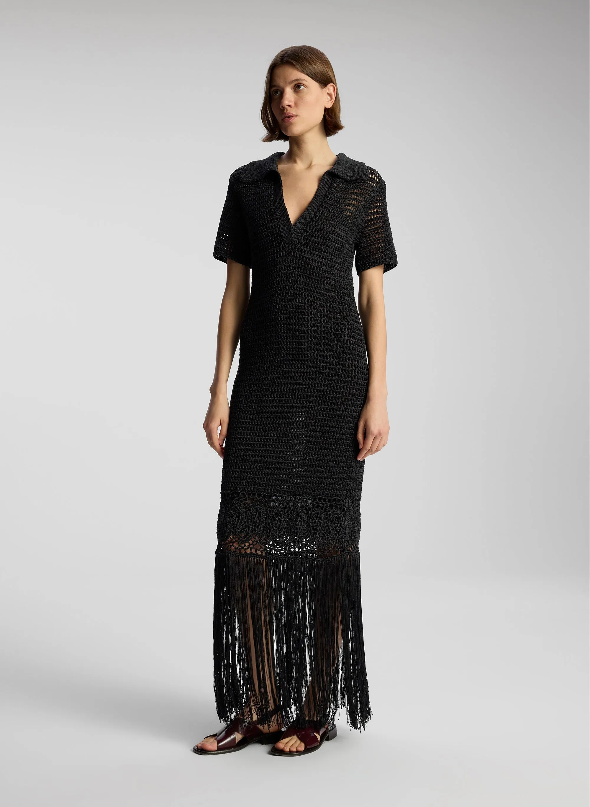 Valerie Crochet Fringe Maxi Dress sold by A.L.C. product image thumbnail 4