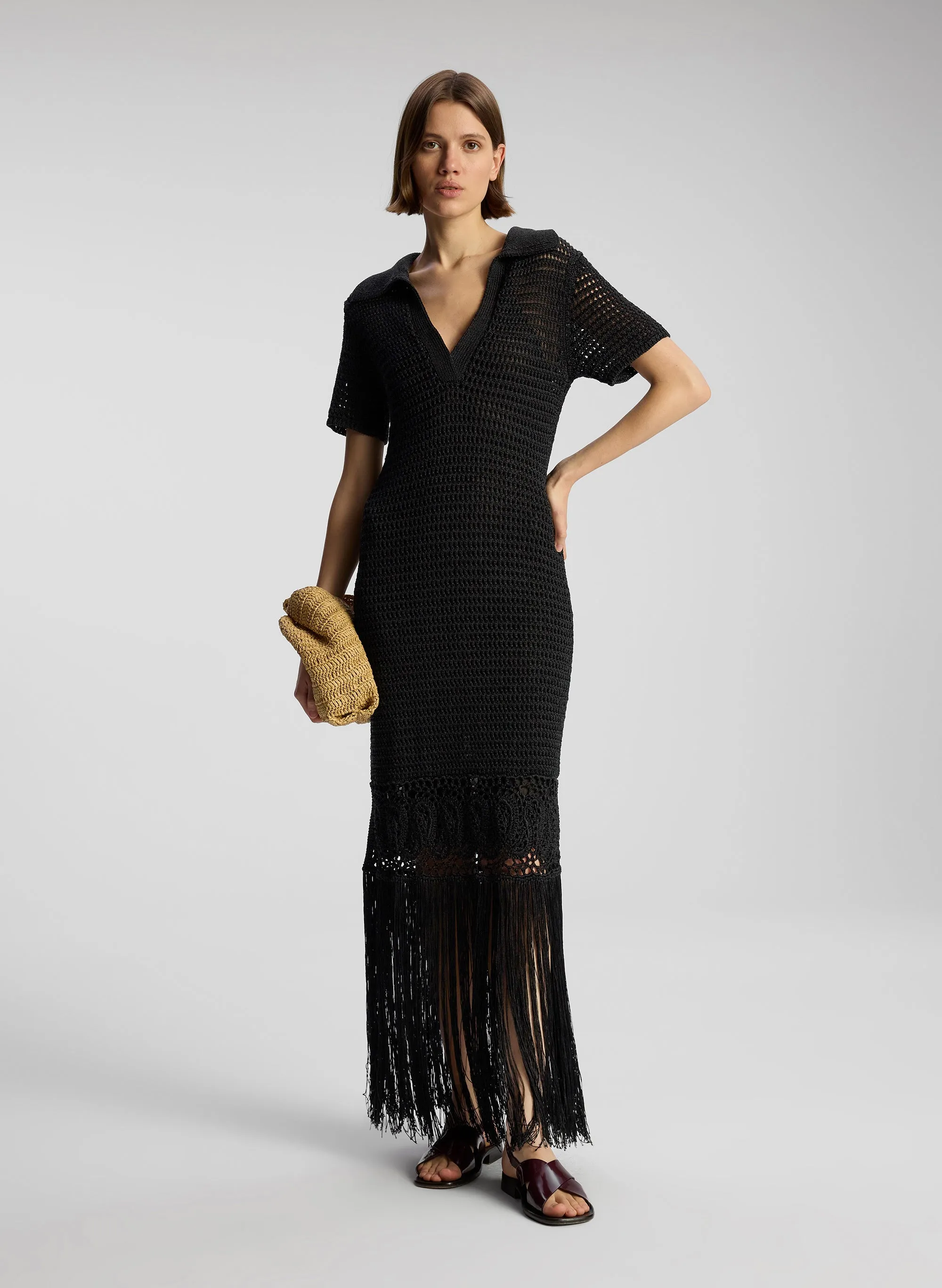 Valerie Crochet Fringe Maxi Dress sold by A.L.C.