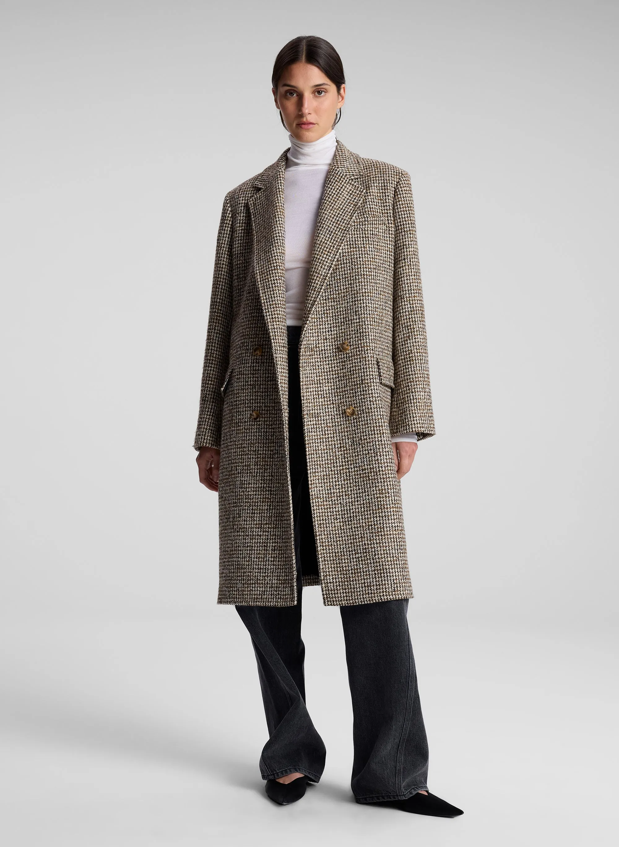 Tanner Oversized Tweed Houndstooth Coat sold by A.L.C.