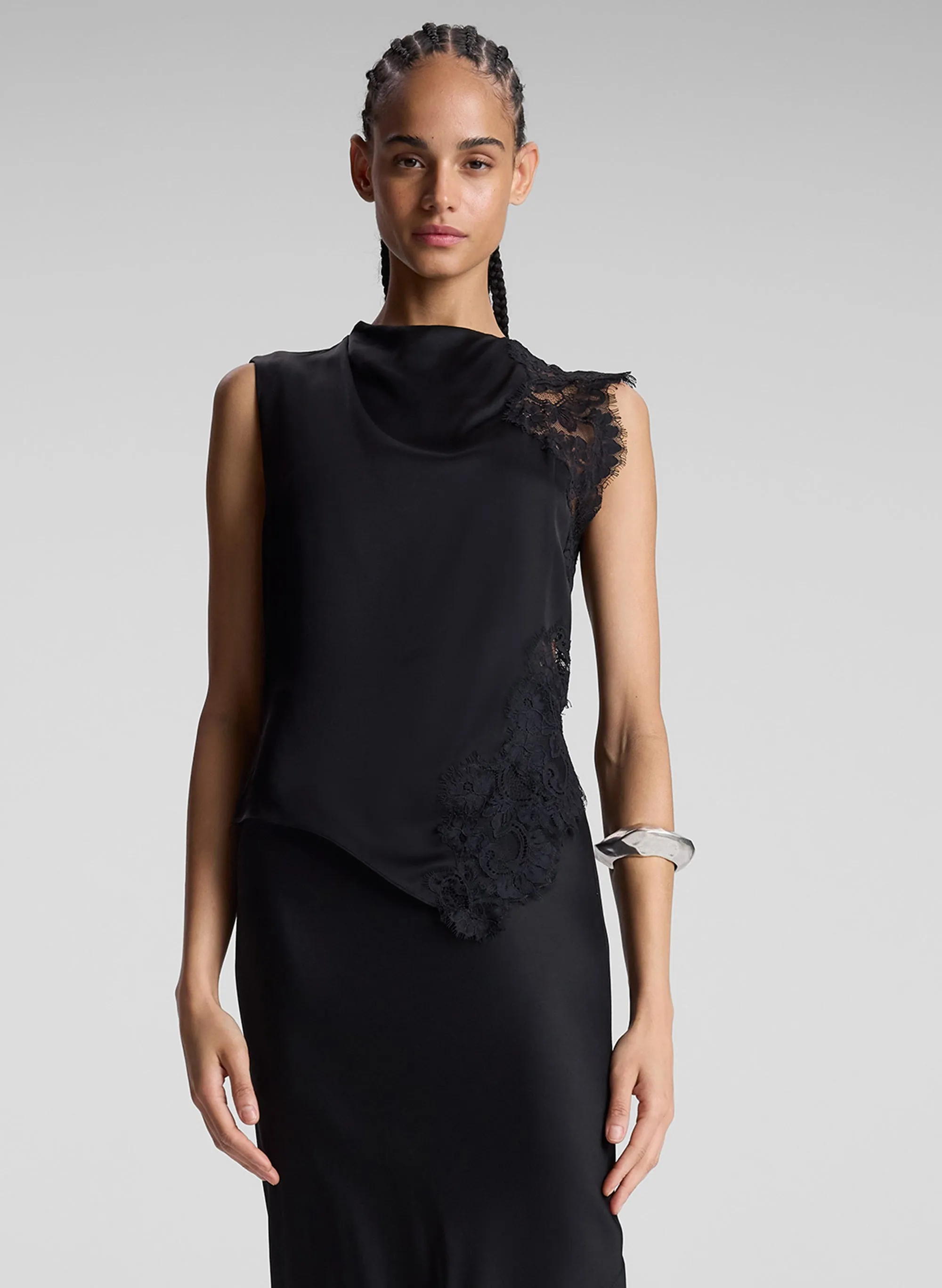 Gracie Satin and Lace Sleeveless Top sold by A.L.C.