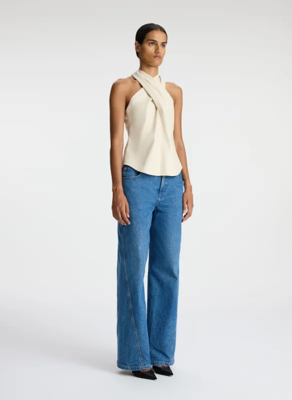 Quinn Vegan Leather Halter Top made by A.L.C.