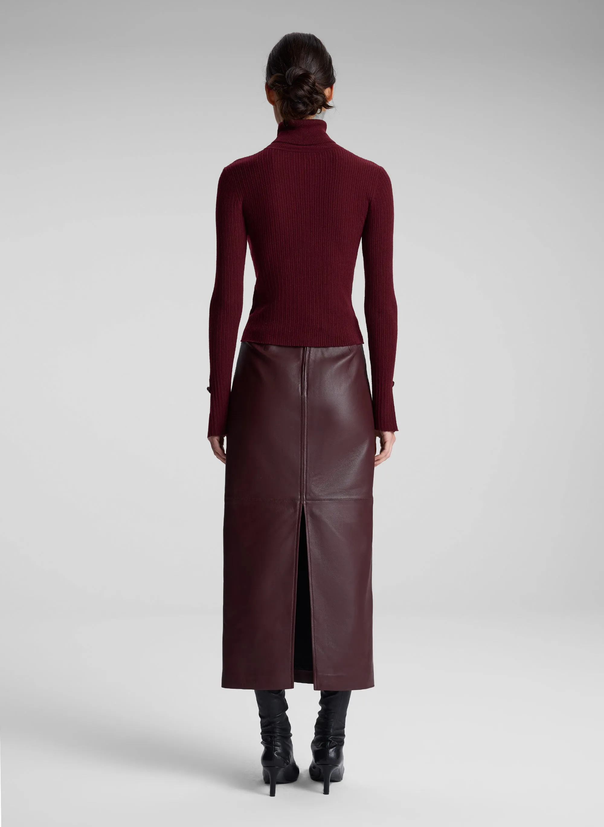Marta Leather Midi Skirt sold by A.L.C. product image thumbnail 5