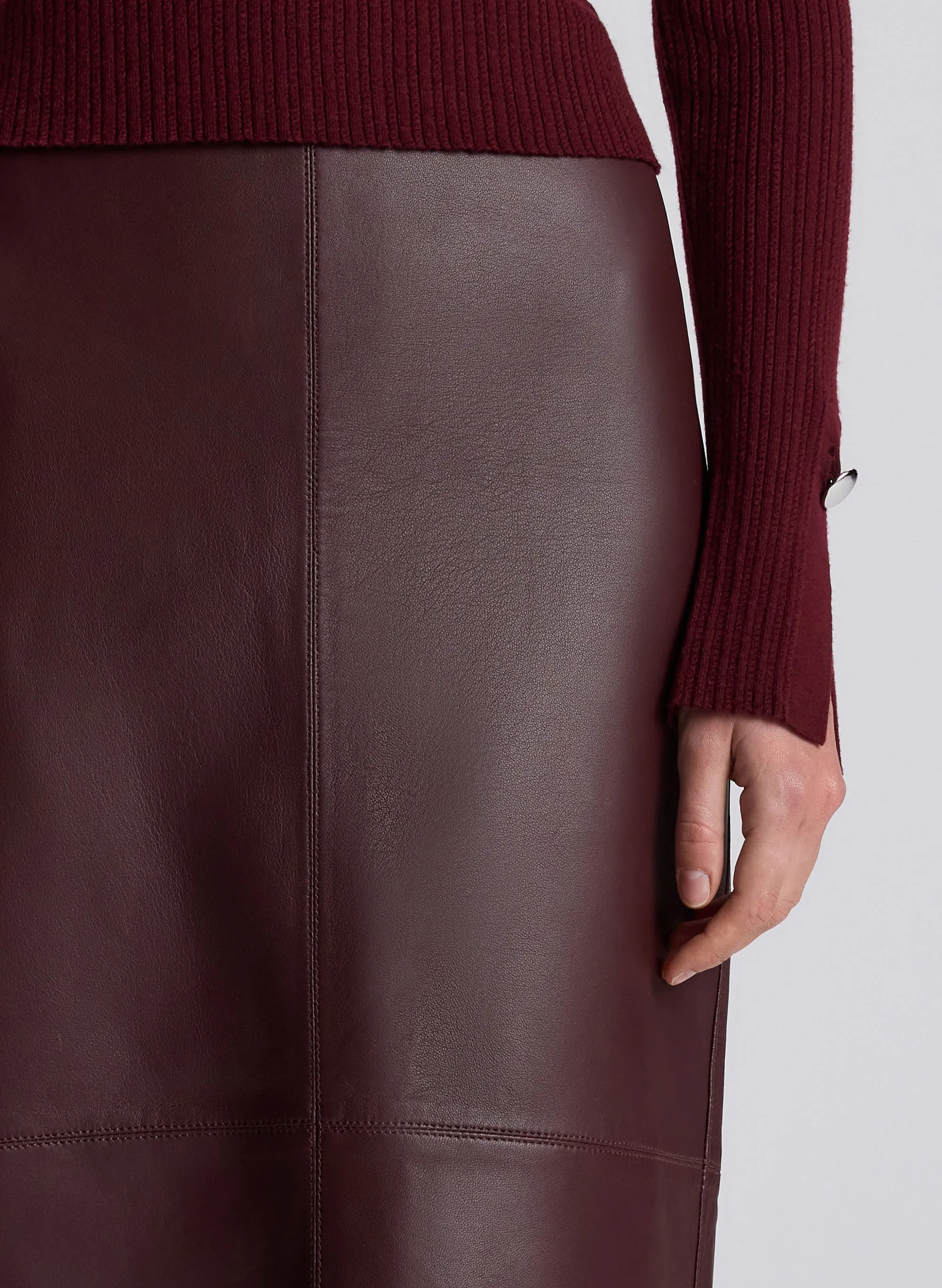 Marta Leather Midi Skirt sold by A.L.C. product image thumbnail 2