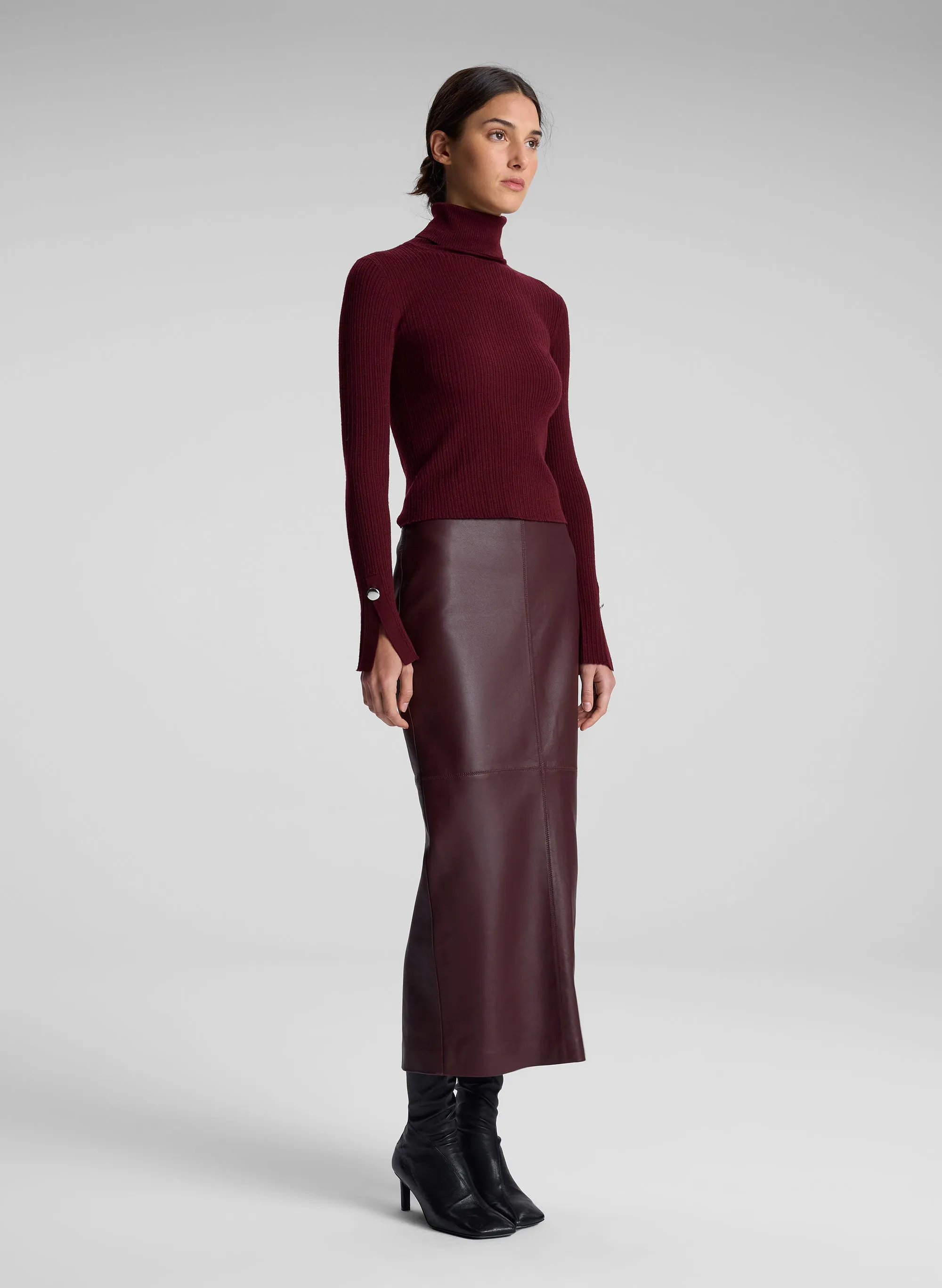 Marta Leather Midi Skirt sold by A.L.C. product image thumbnail 3