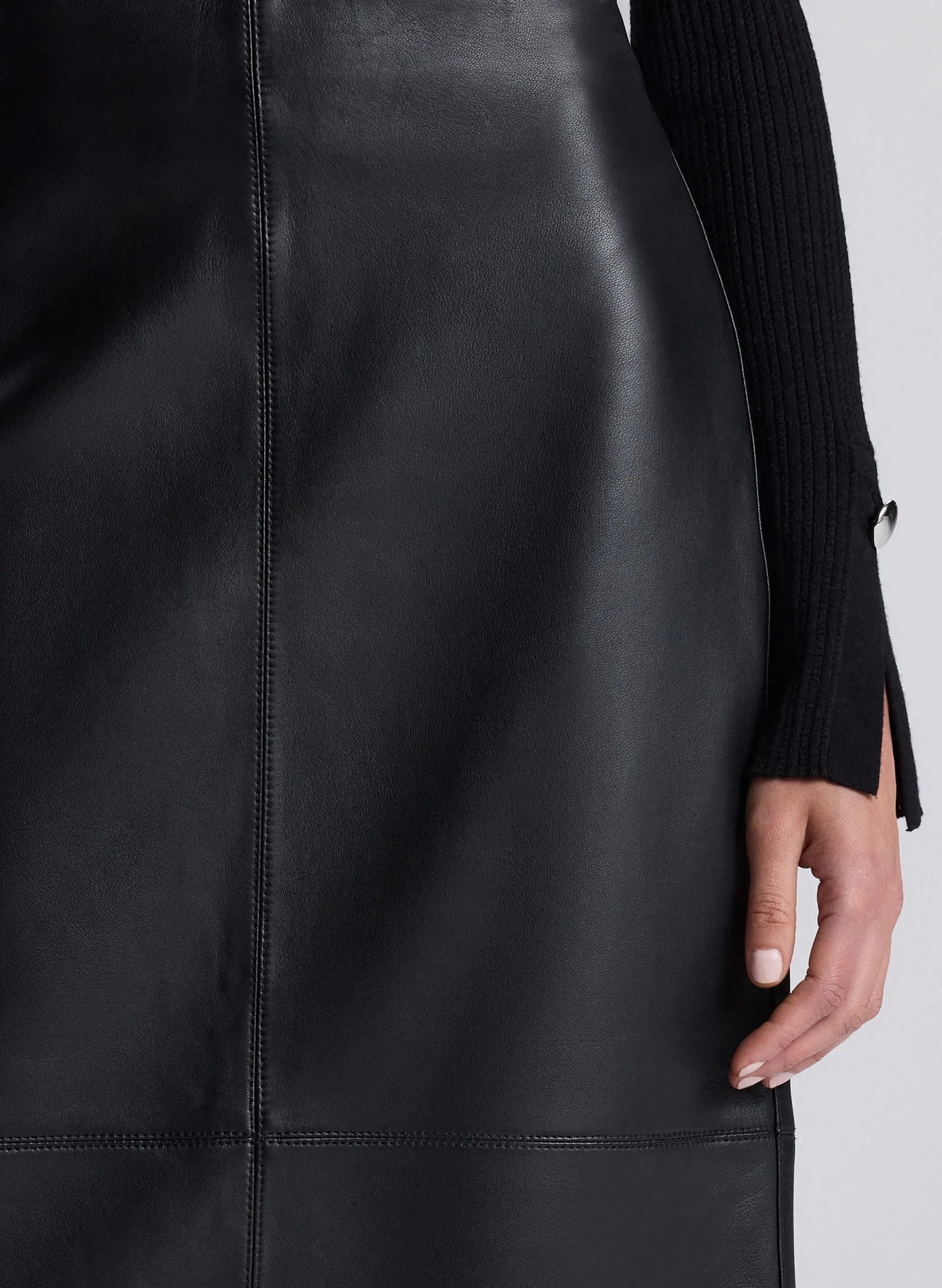 Marta Leather Midi Skirt sold by A.L.C. product image thumbnail 2