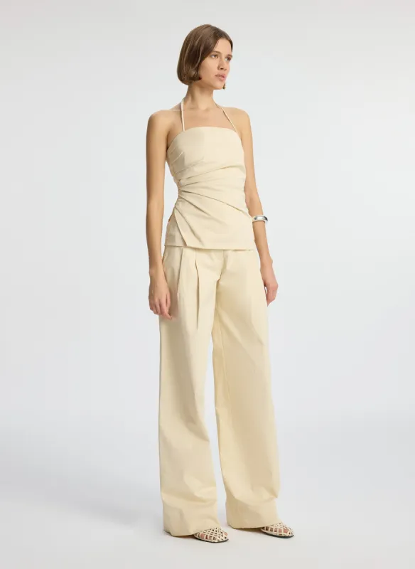 Bennett Sateen Wide-Leg Pant sold by A.L.C.