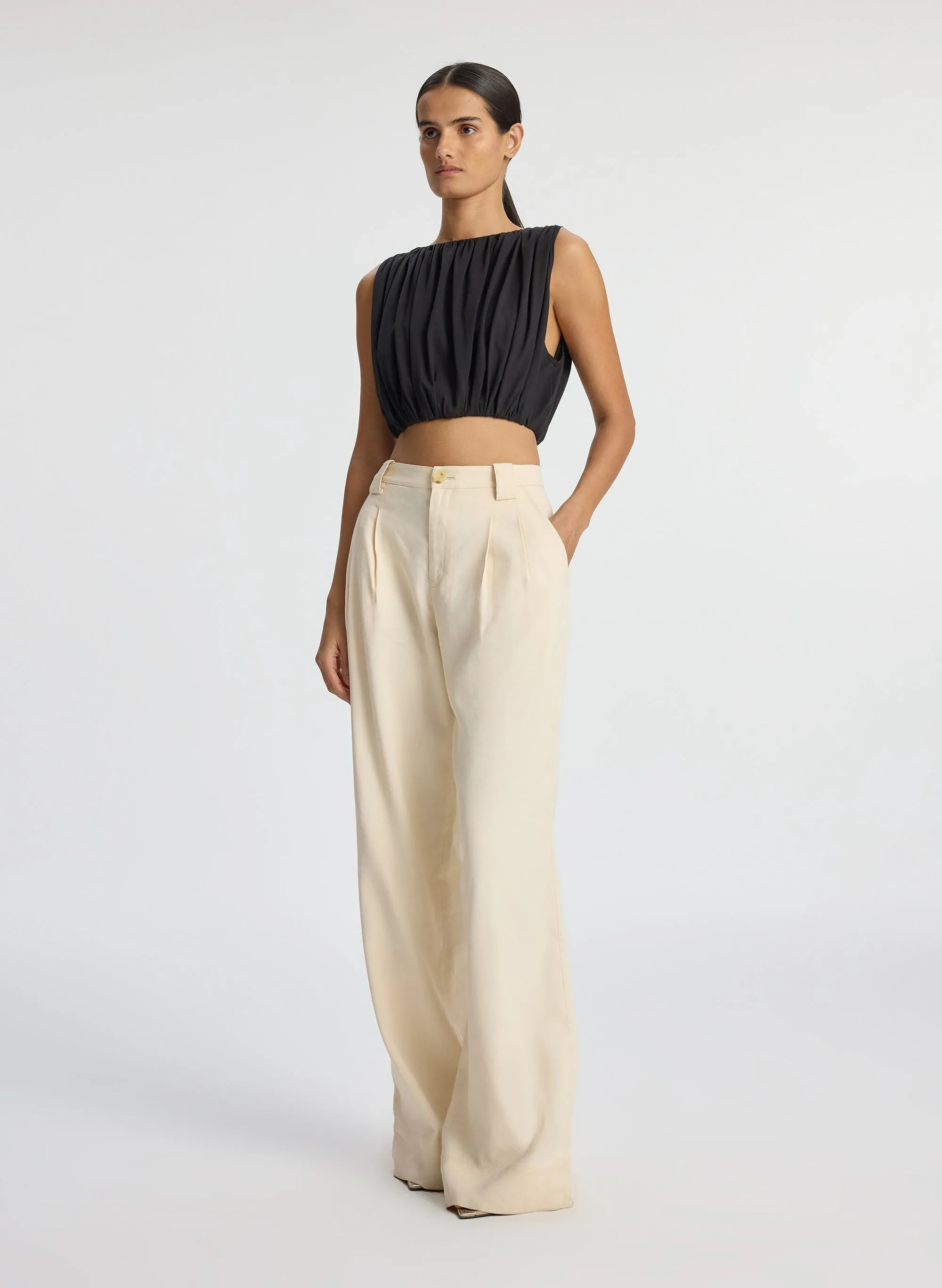 Nell Cropped Cotton Jersey Tee sold by A.L.C. product image thumbnail 4