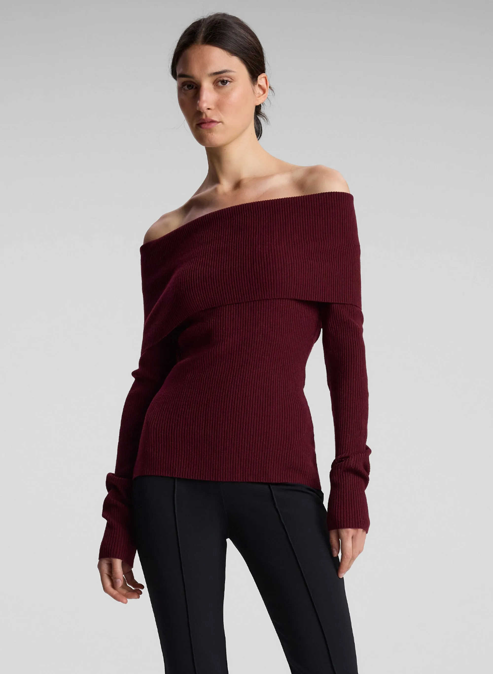 Evelyn Merino Off Shoulder Top sold by A.L.C.