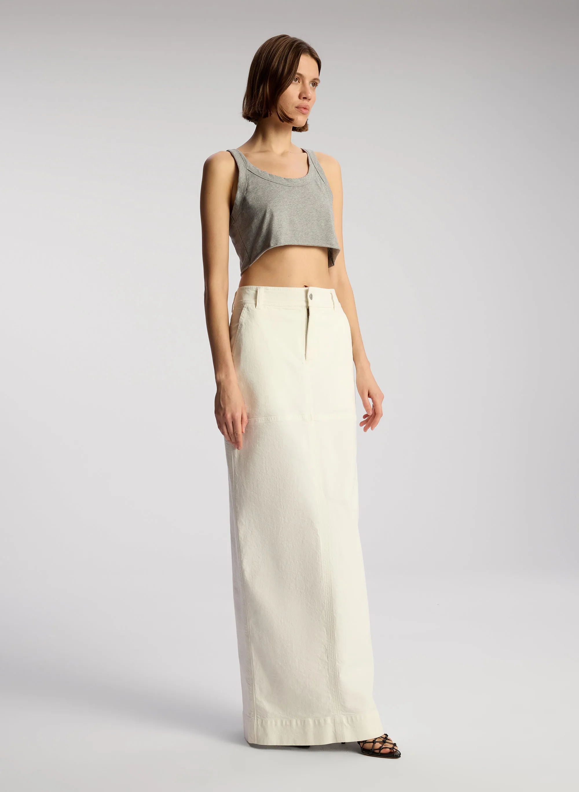 Halsey Cropped Cotton Rib Tank sold by A.L.C. product image thumbnail 3