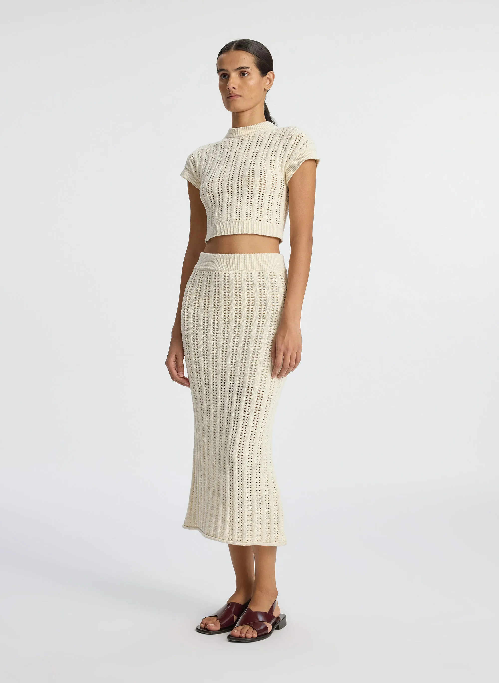 Aurora Crochet Midi Skirt sold by A.L.C. product image thumbnail 4