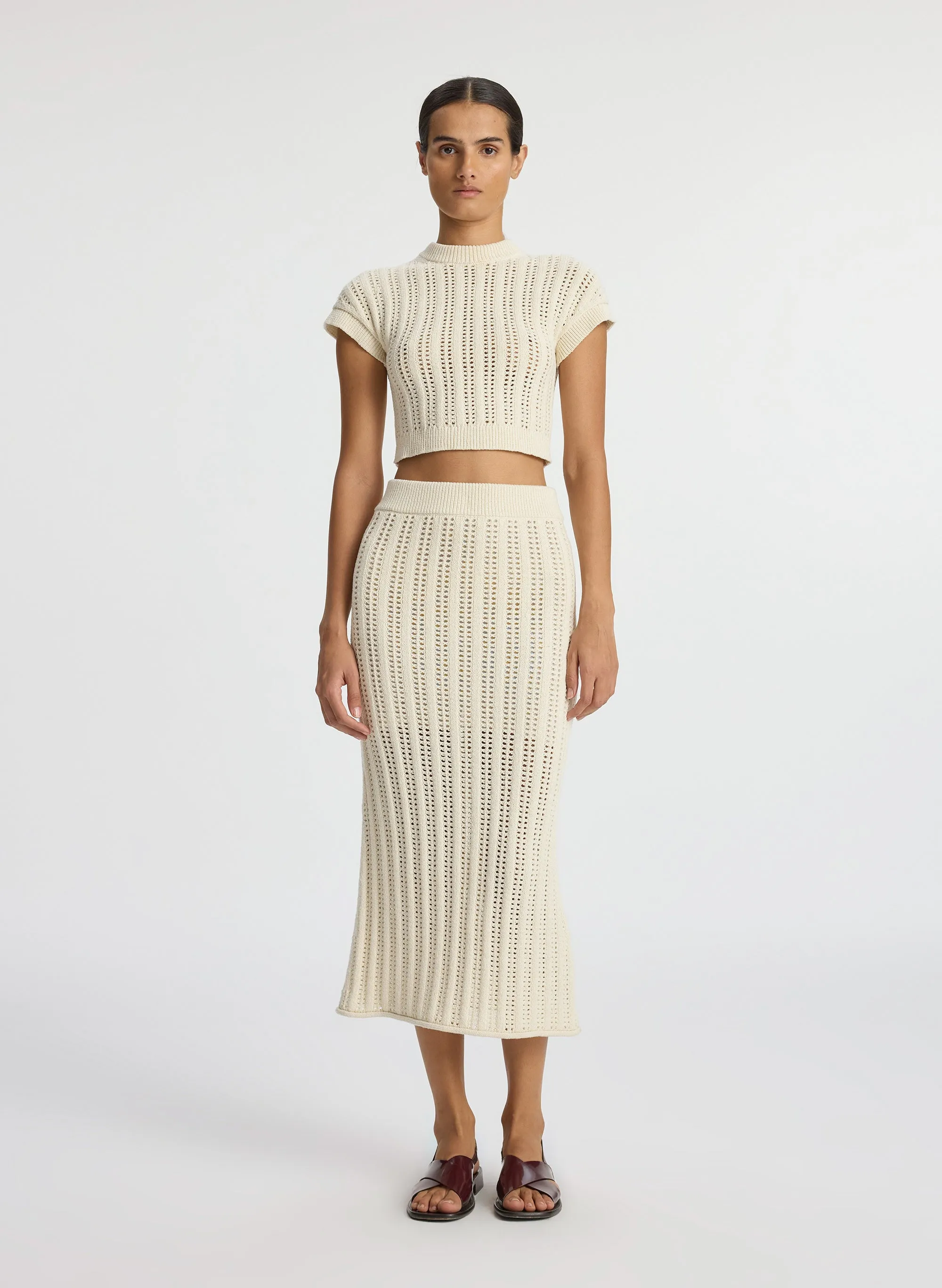 Aurora Crochet Midi Skirt sold by A.L.C. product image thumbnail 3