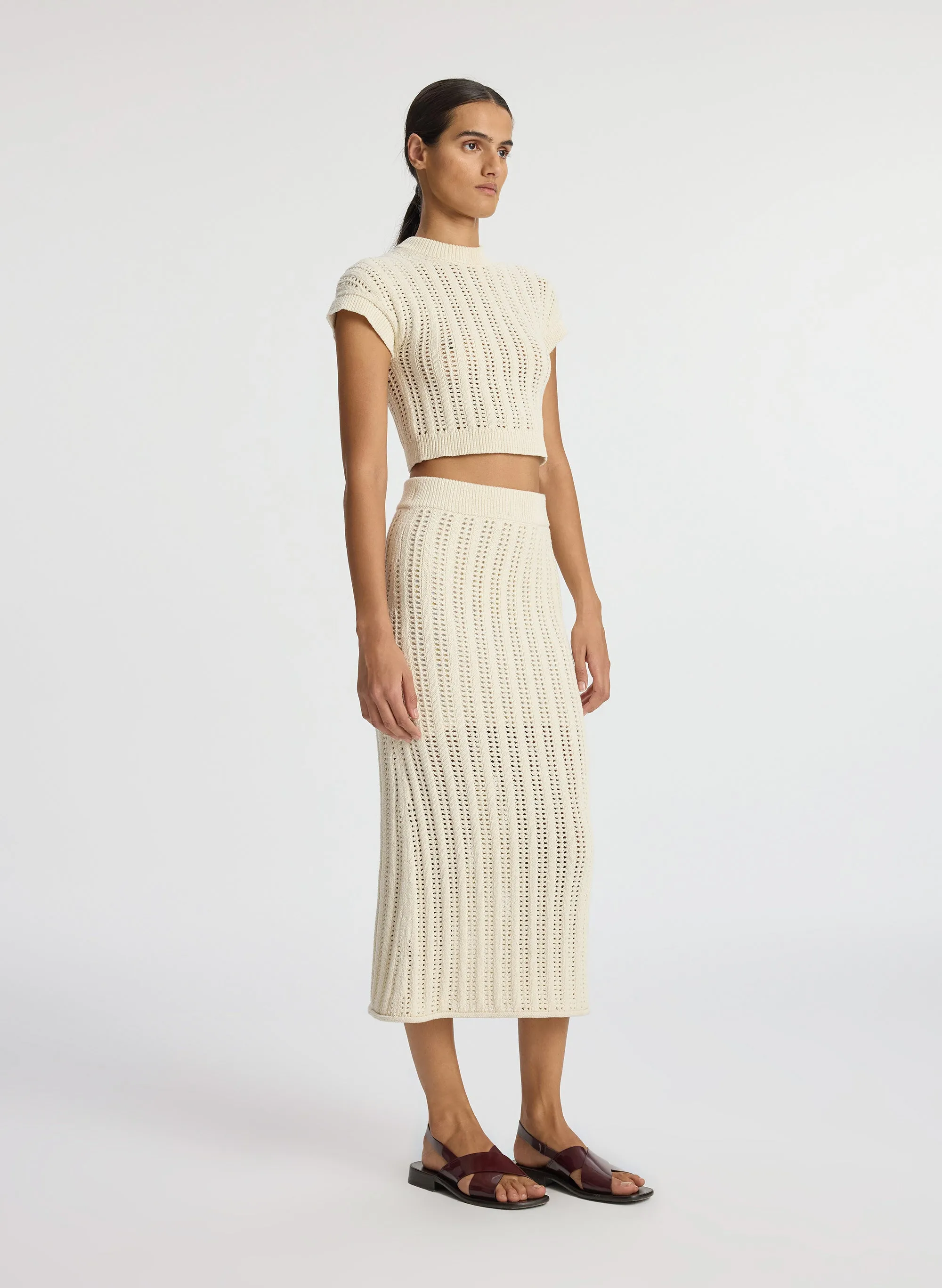 Aurora Crochet Midi Skirt sold by A.L.C. product image thumbnail 5