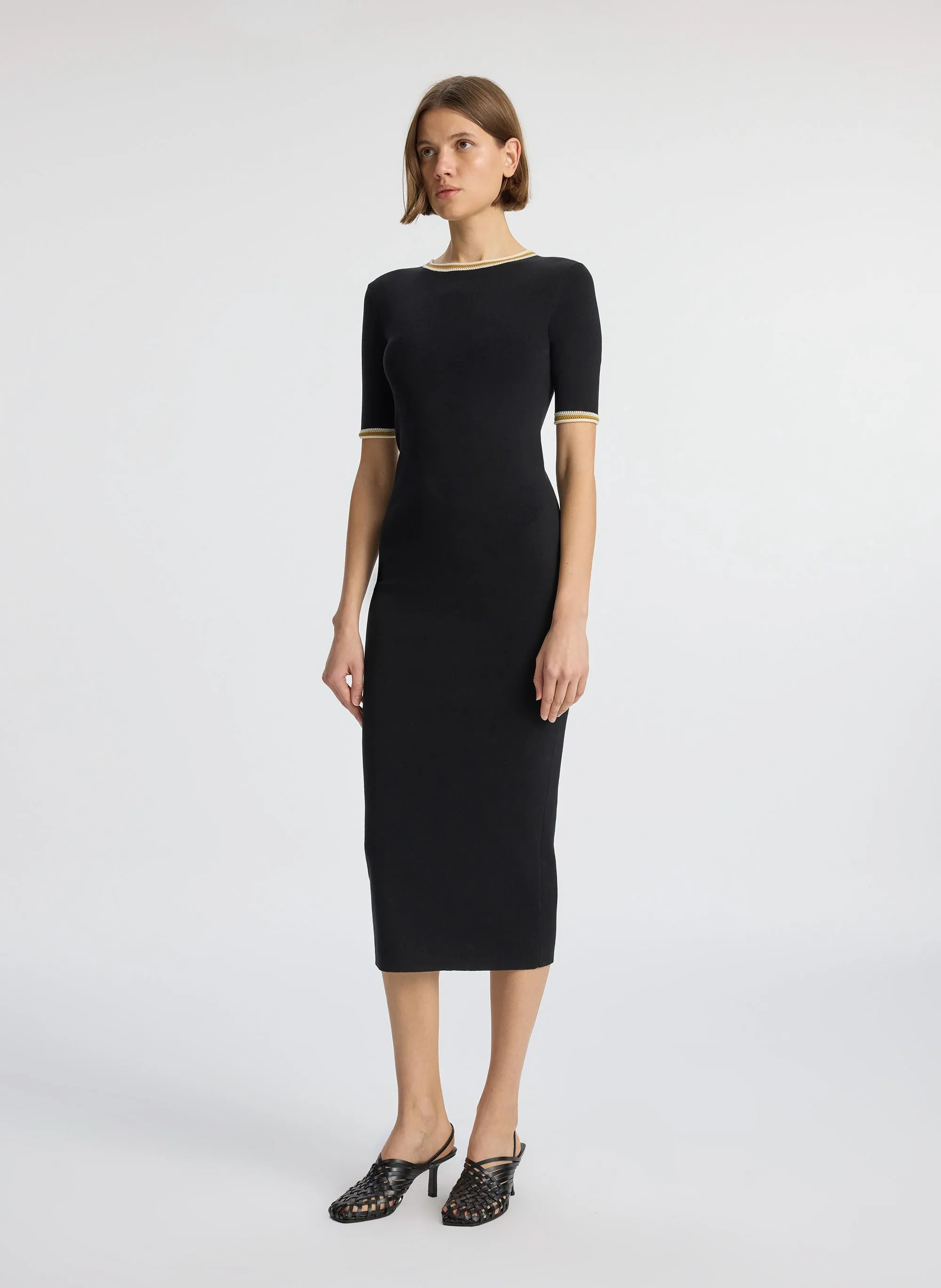 Nelly Contrast Trim Knit Dress sold by A.L.C. product image thumbnail 4