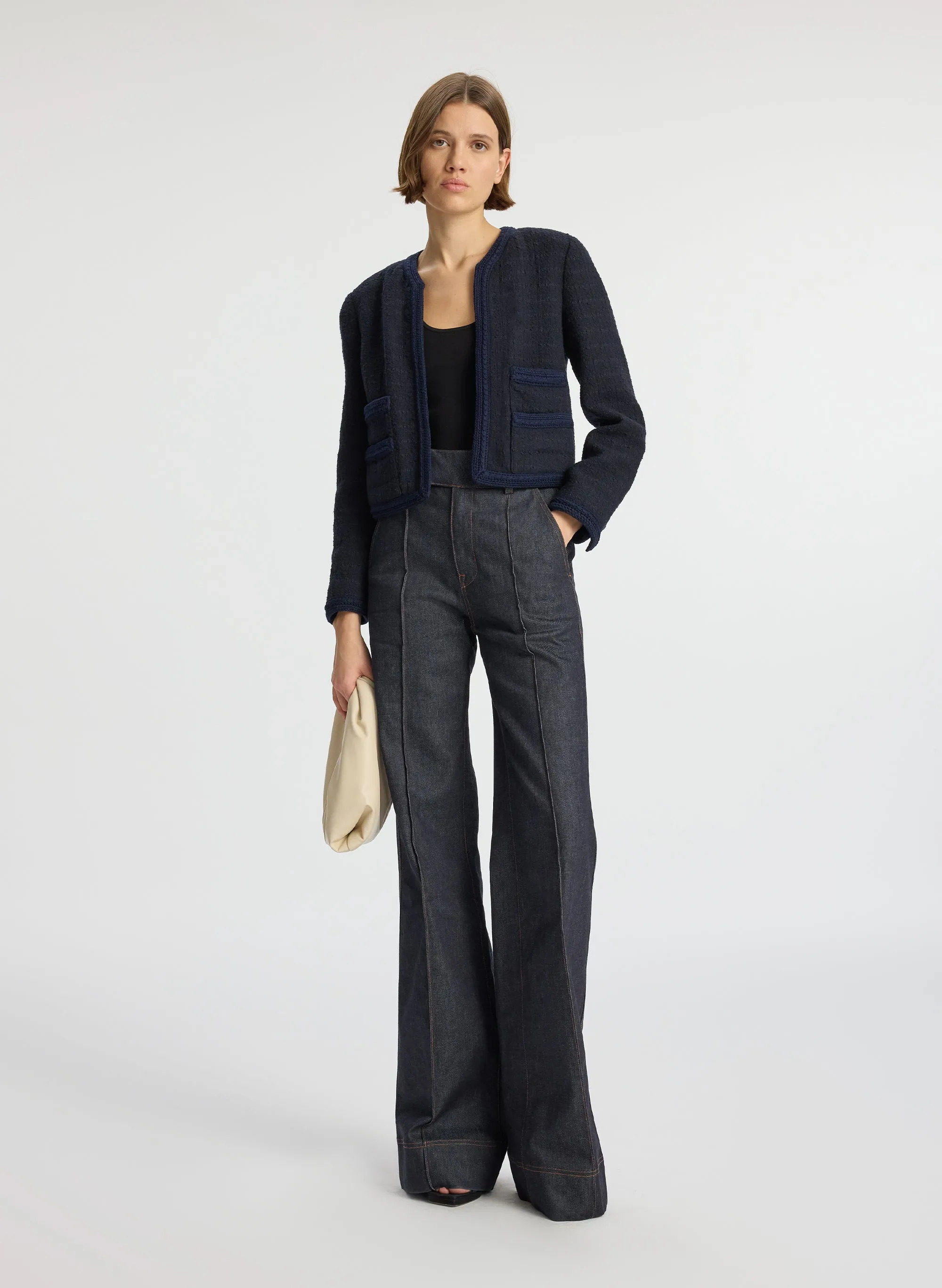Ollie Cropped Tweed Jacket sold by A.L.C.
