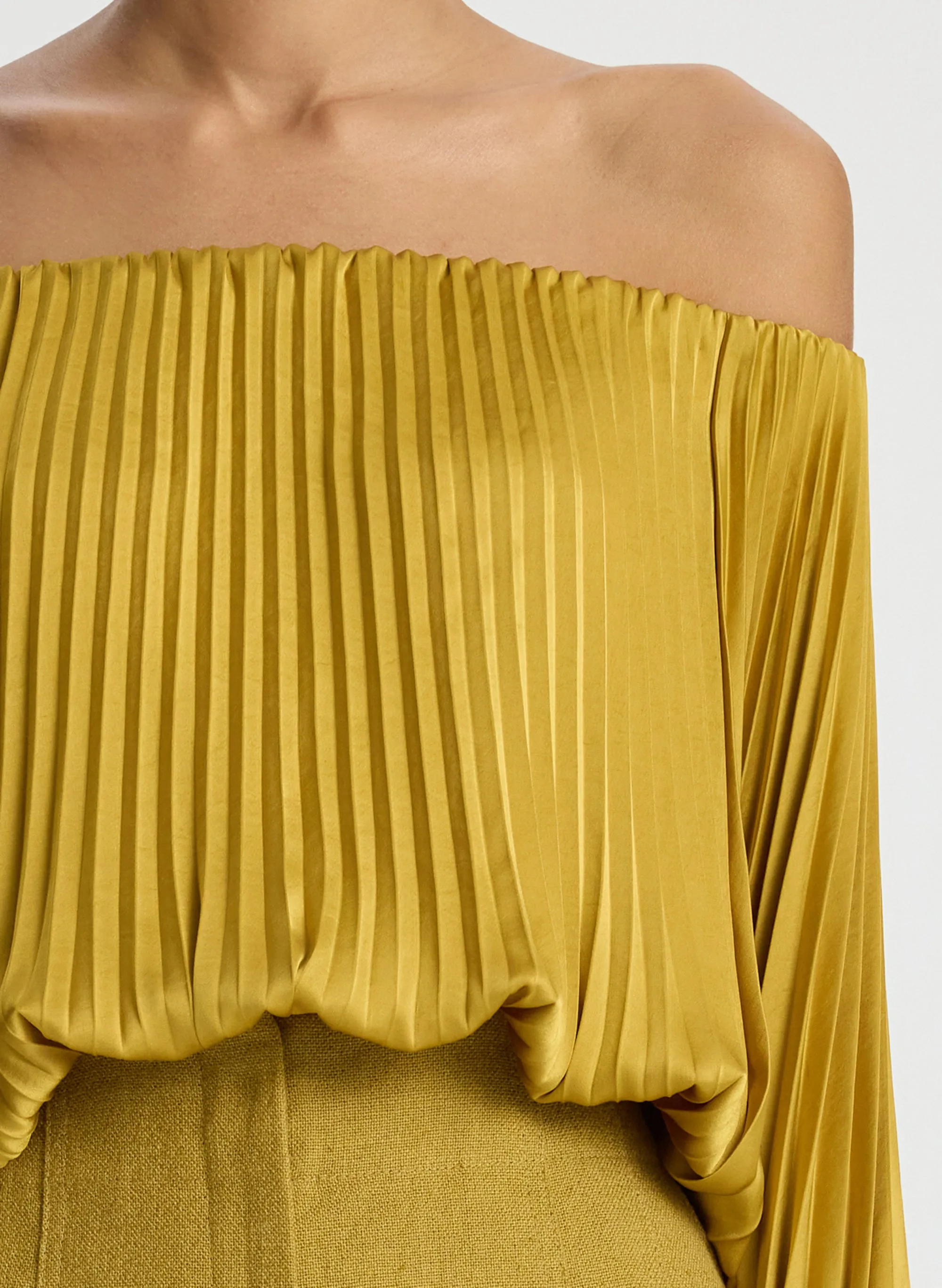 Sienna Satin Pleated Off Shoulder Top sold by A.L.C. product image thumbnail 2