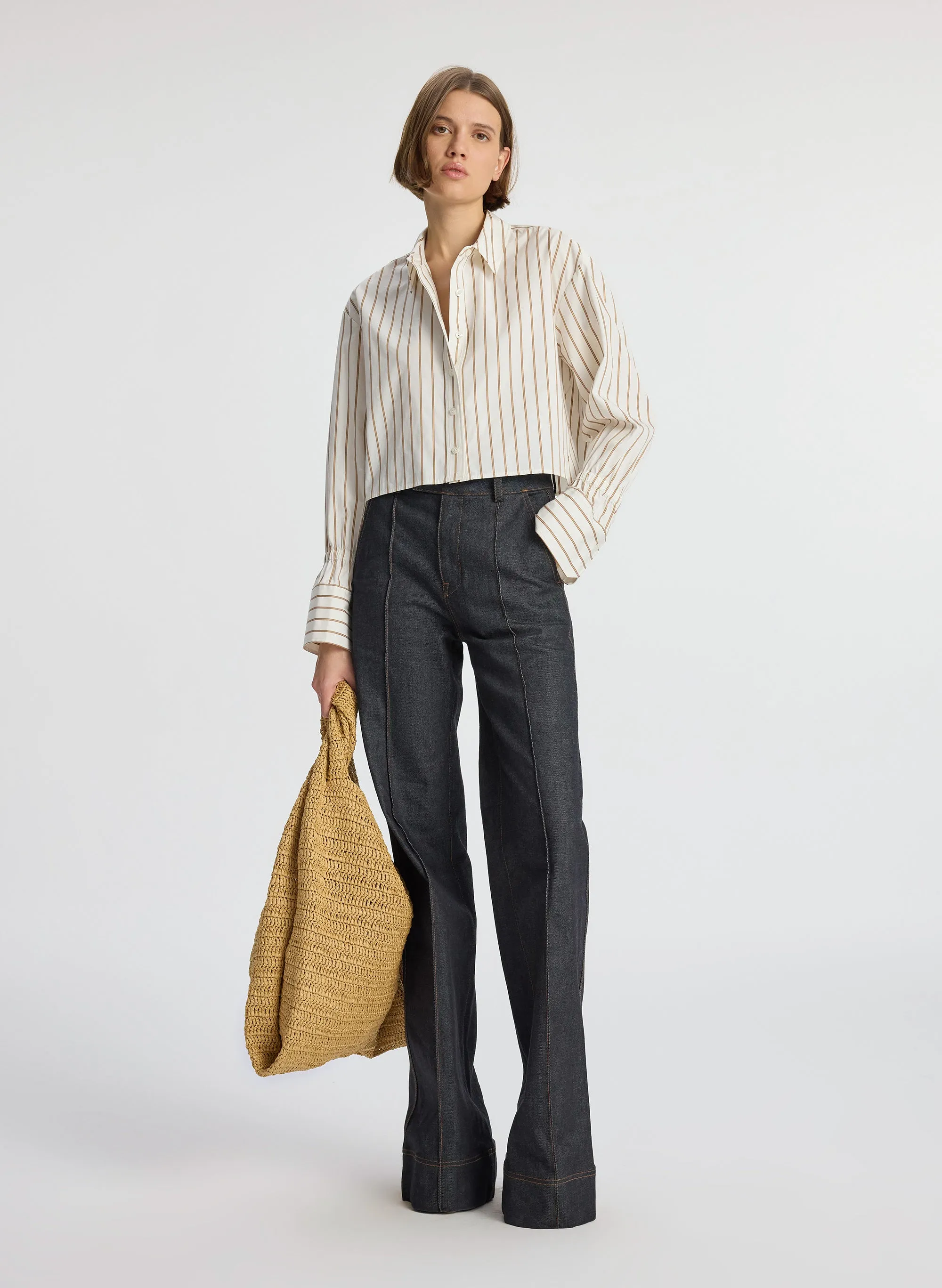 Monica II Cropped Cotton Shirt sold by A.L.C.