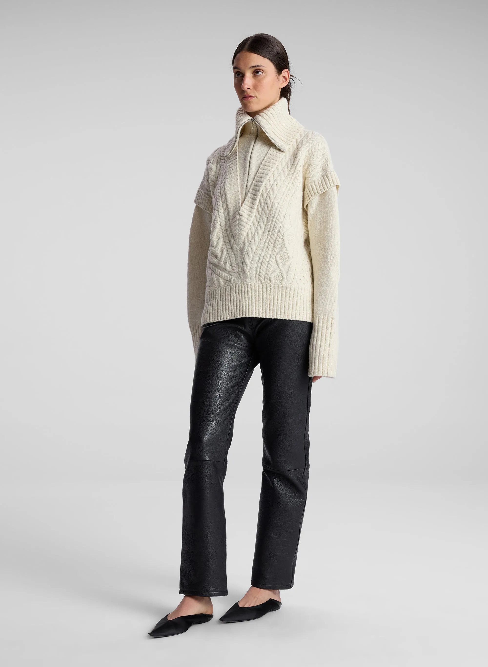 Callie Merino Cable Knit Sweater sold by A.L.C. product image thumbnail 4