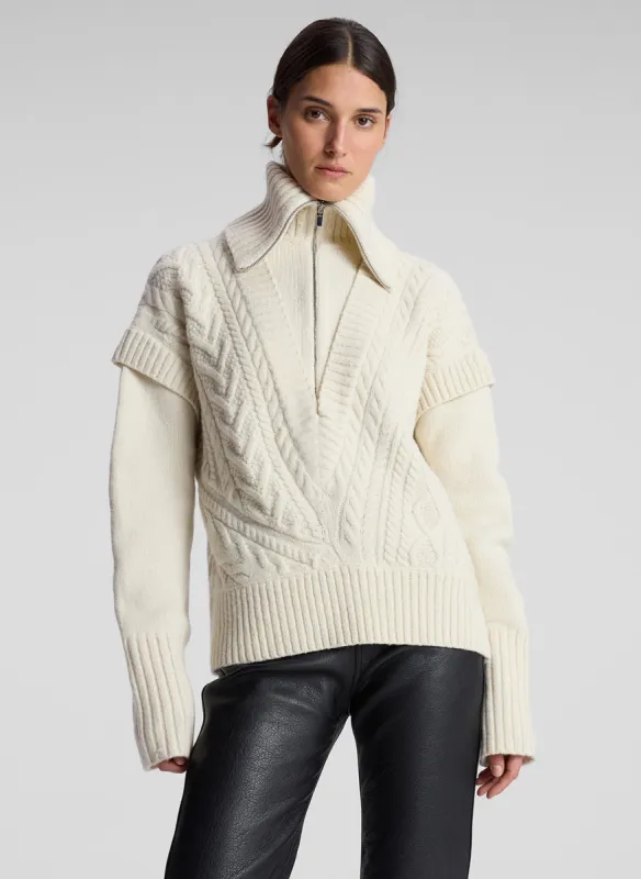 Callie Merino Cable Knit Sweater made by A.L.C.