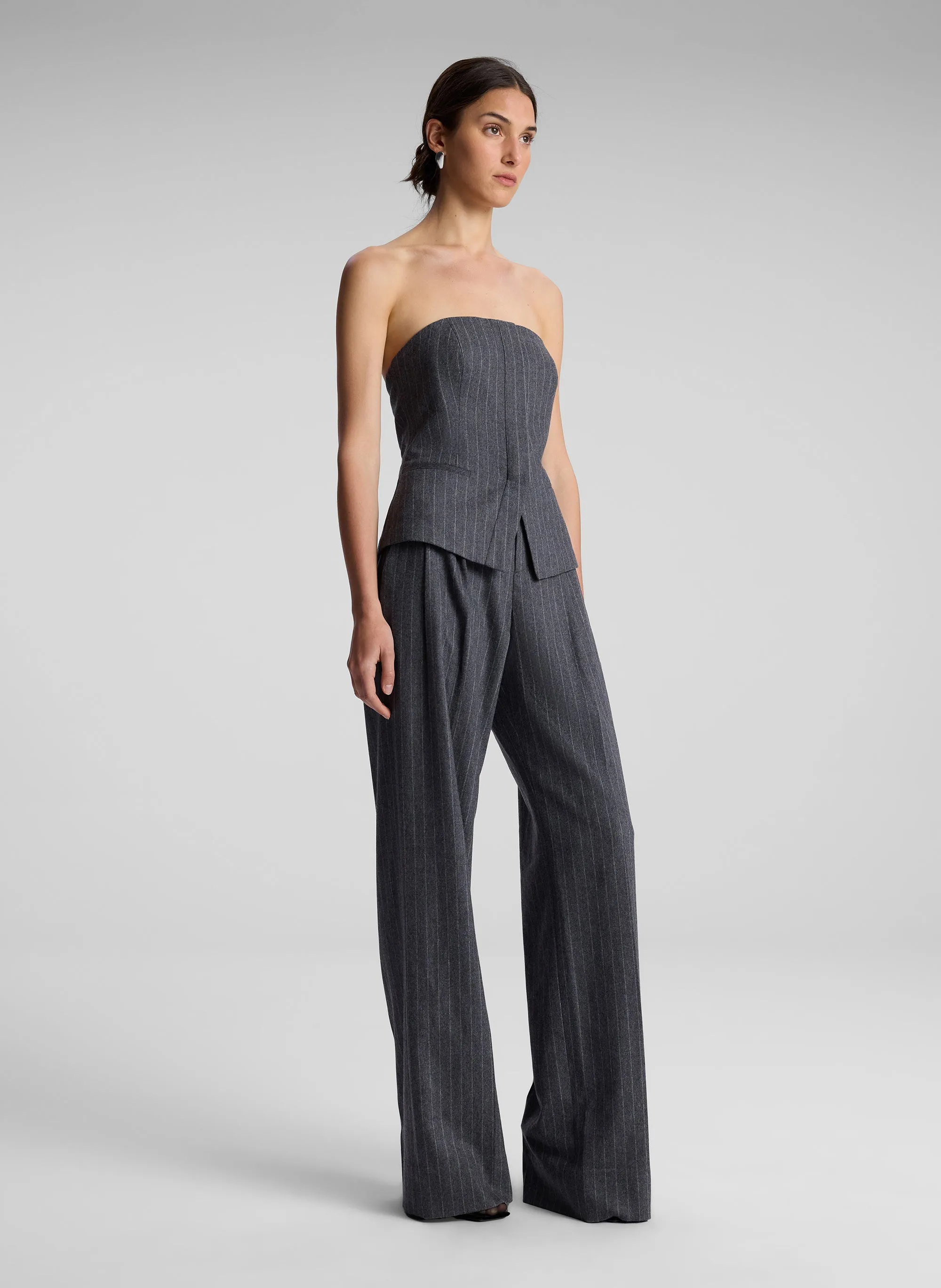 Renee Strapless Wool Cashmere Pinstripe Top sold by A.L.C. product image thumbnail 3