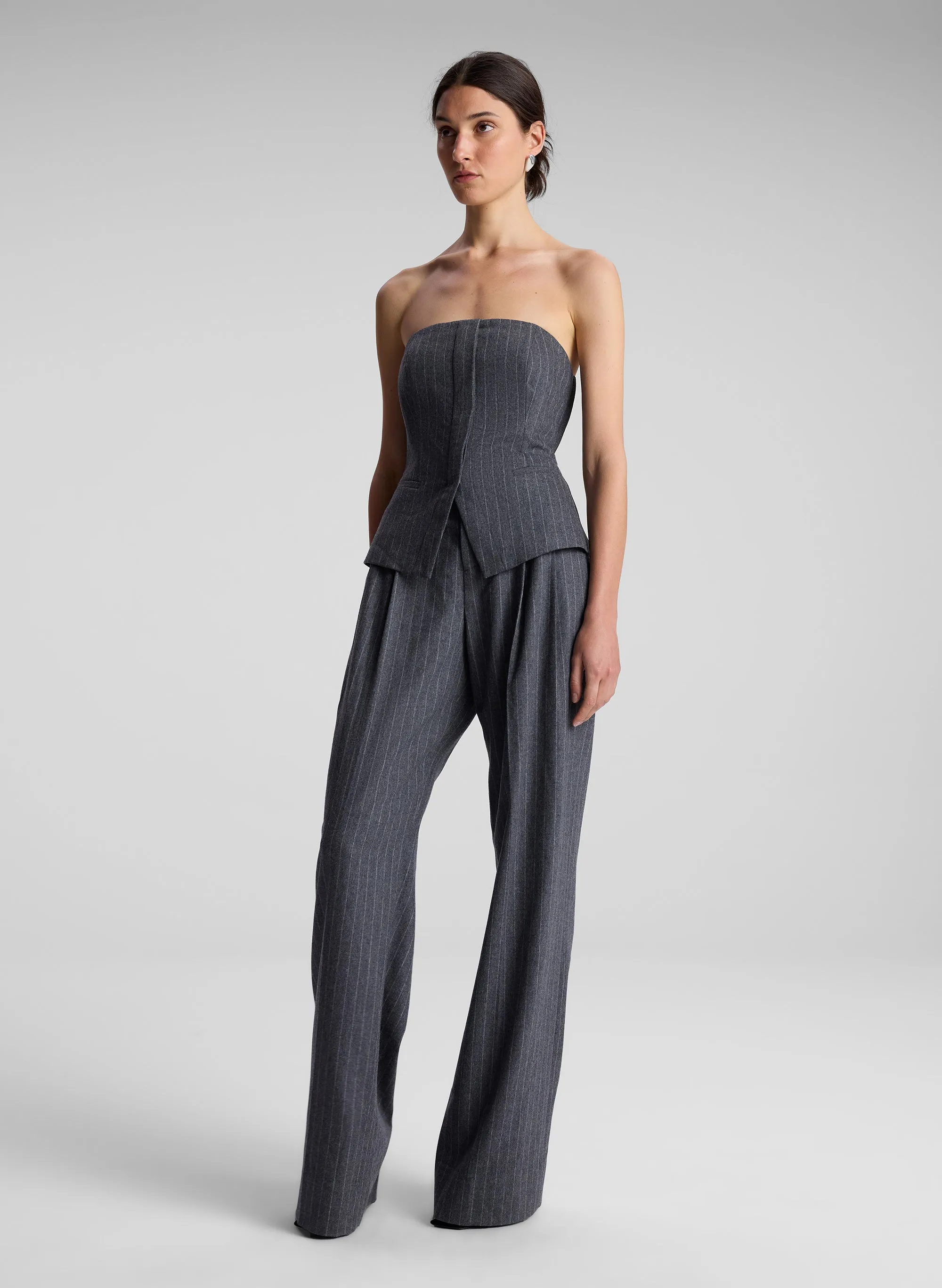 Renee Strapless Wool Cashmere Pinstripe Top sold by A.L.C. product image thumbnail 4