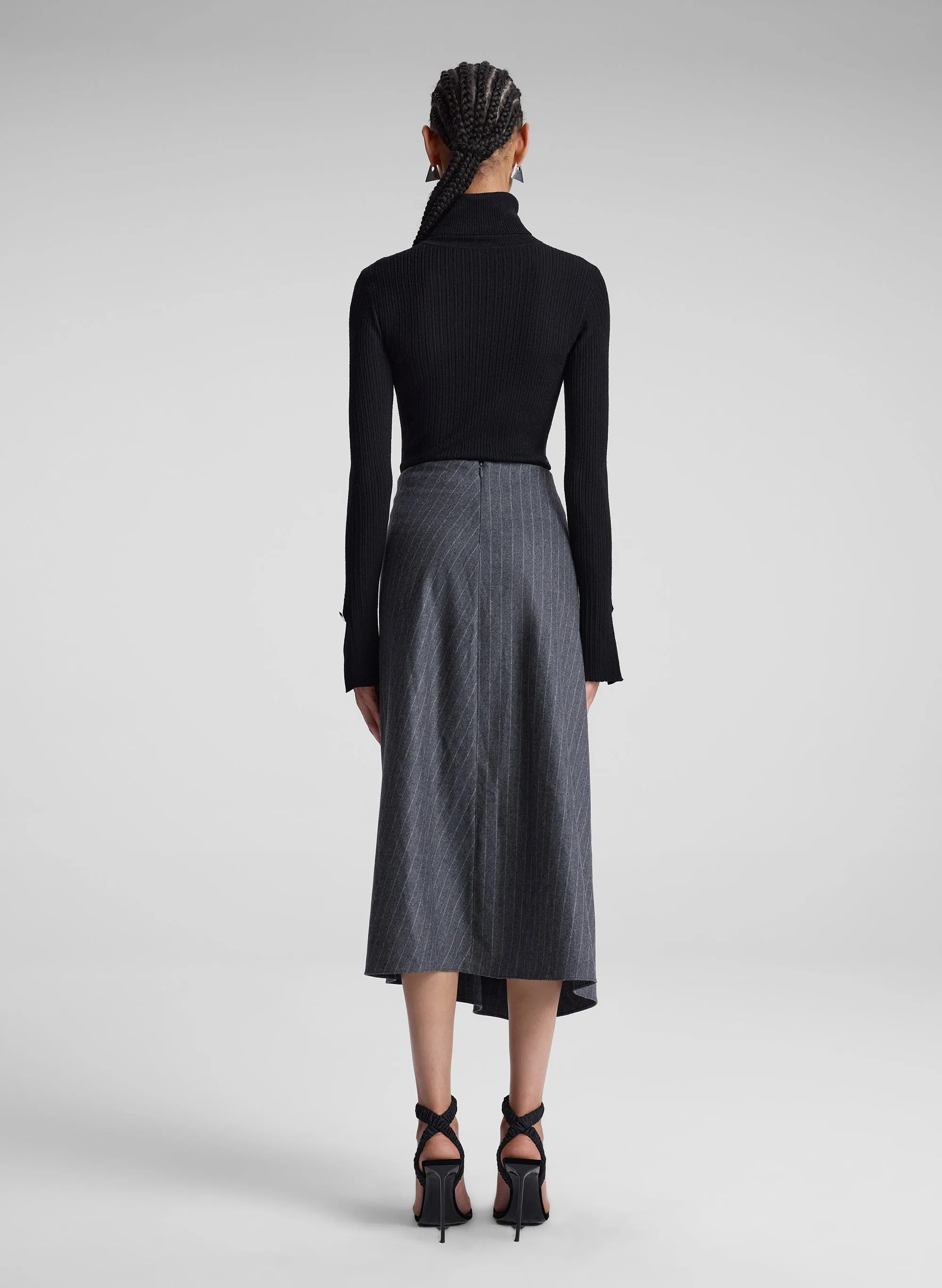 Clara Wool Cashmere Pinstripe Midi Skirt sold by A.L.C. product image thumbnail 5