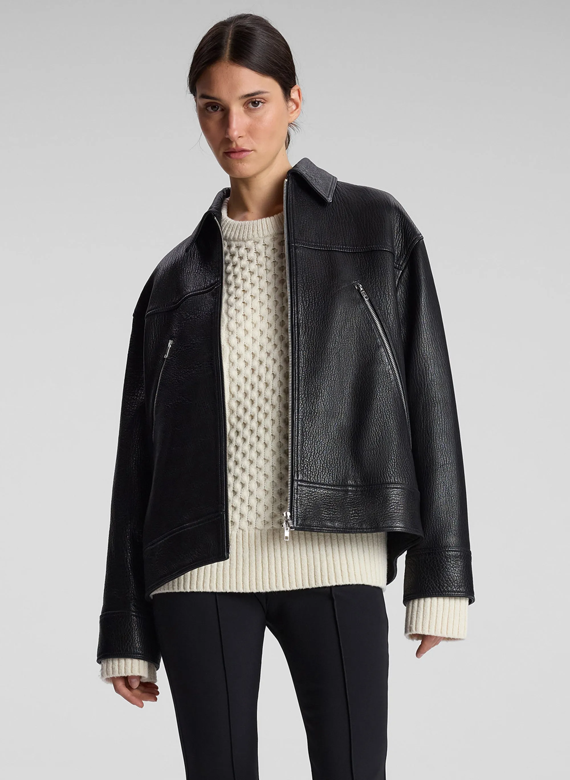 Olive Leather Jacket sold by A.L.C.