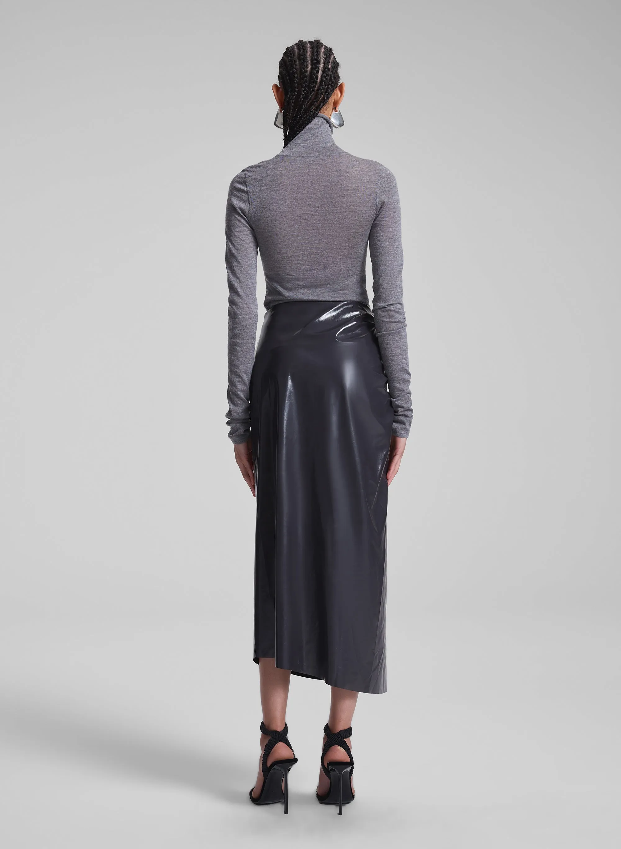Tessa Patent Vegan Leather Midi Skirt sold by A.L.C. product image thumbnail 5