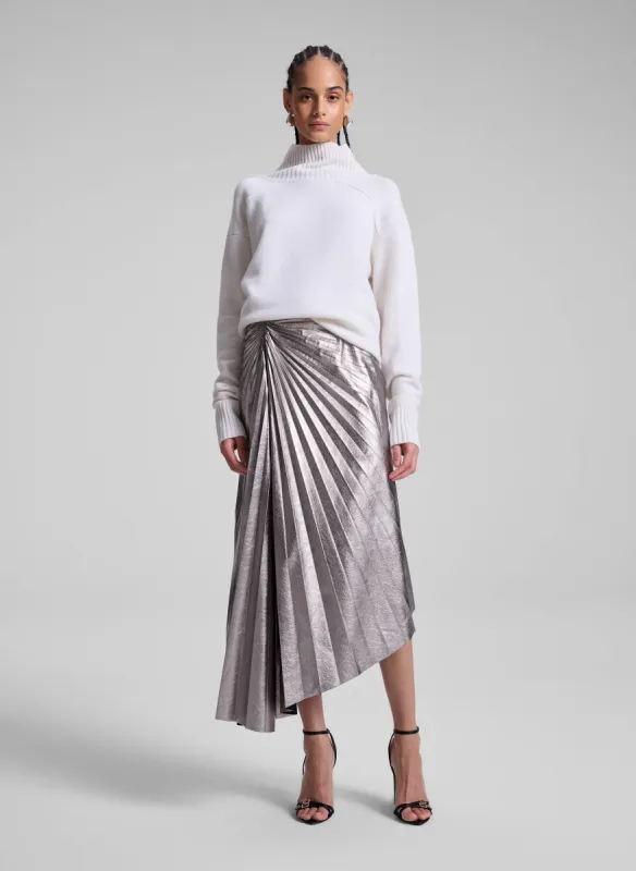 Tracy Metallic Vegan Leather Skirt made by A.L.C.