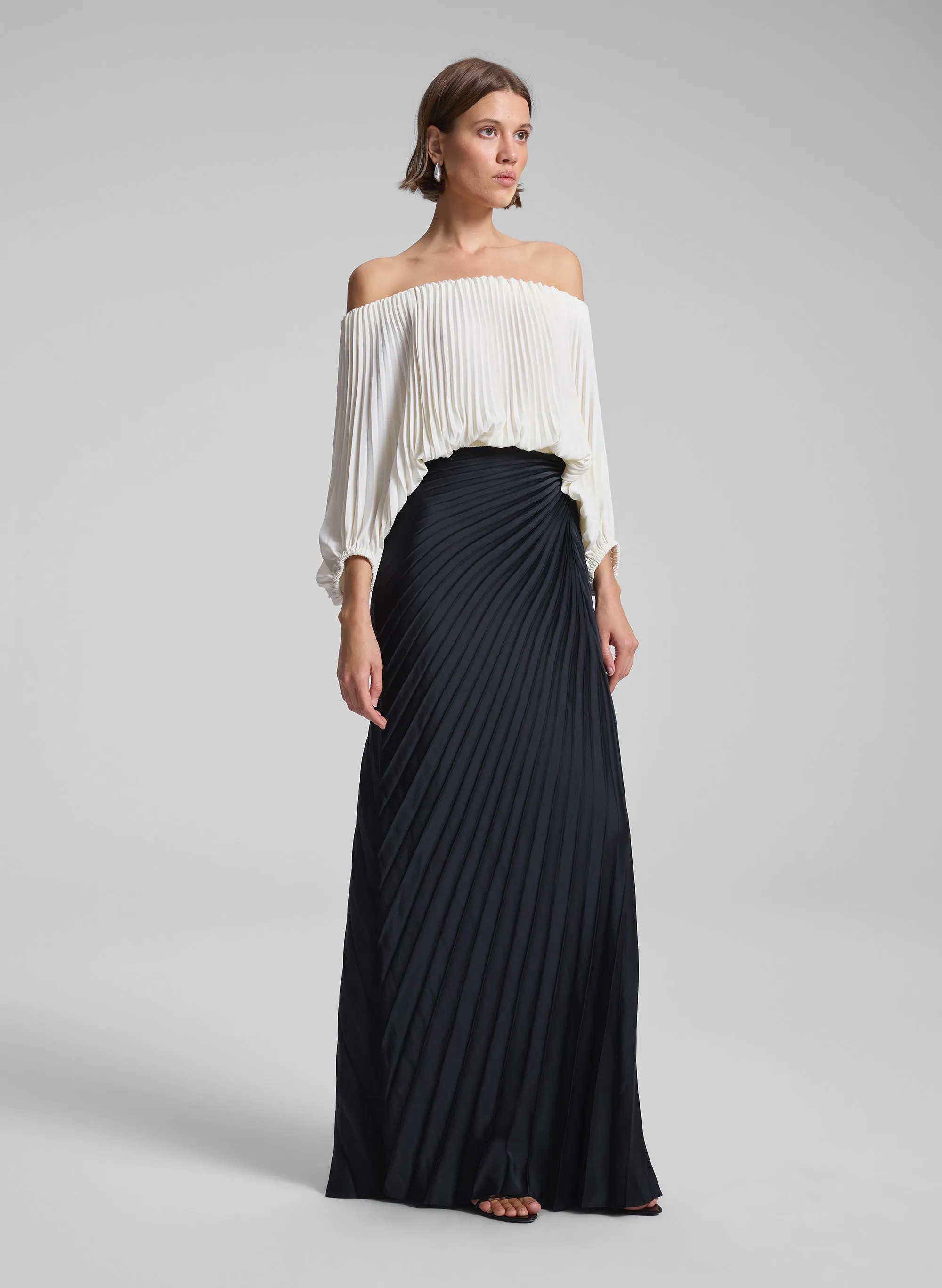 Sienna Satin Pleated Off Shoulder Top sold by A.L.C. product image thumbnail 3