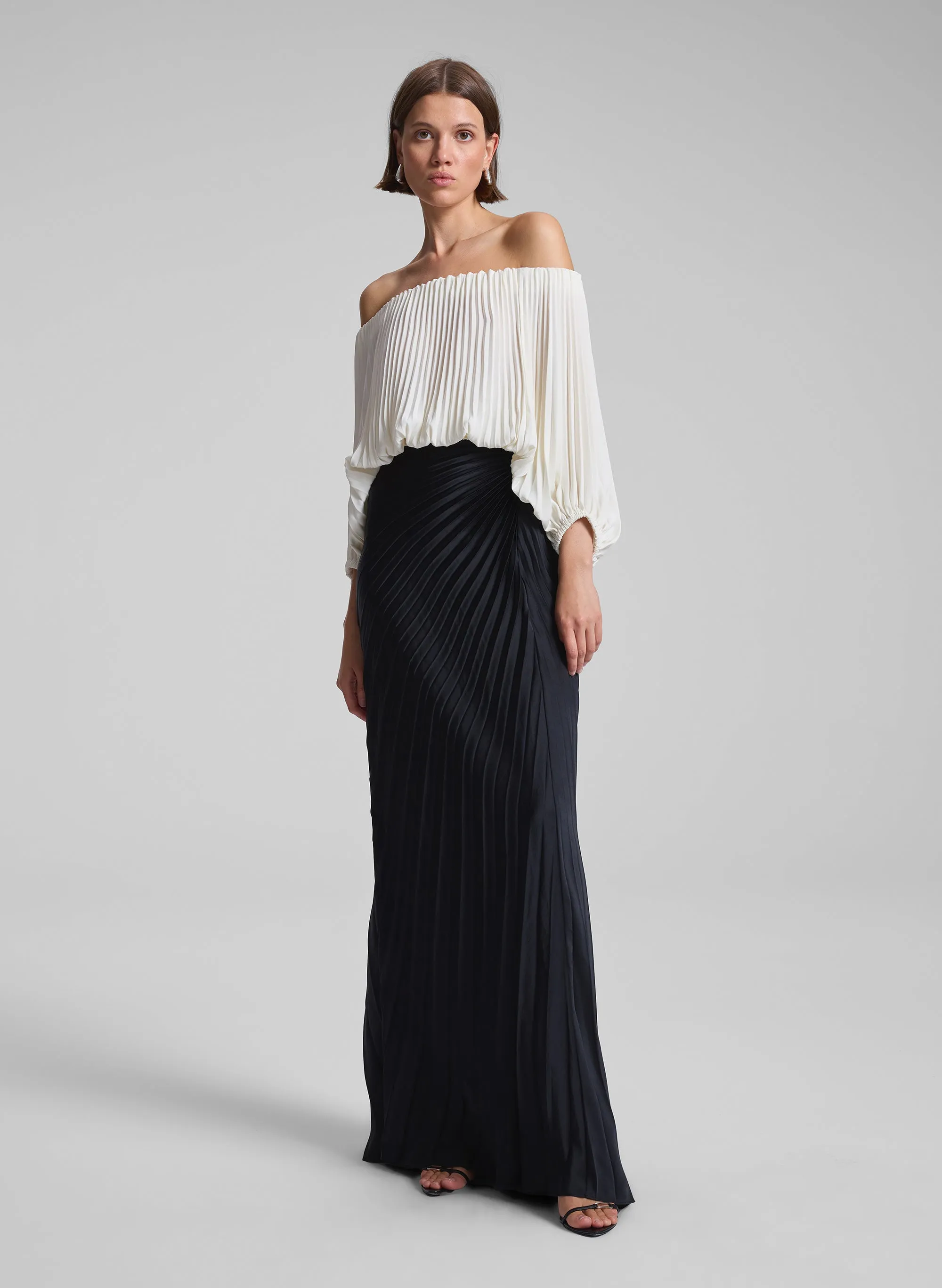 Sienna Satin Pleated Off Shoulder Top sold by A.L.C. product image thumbnail 4