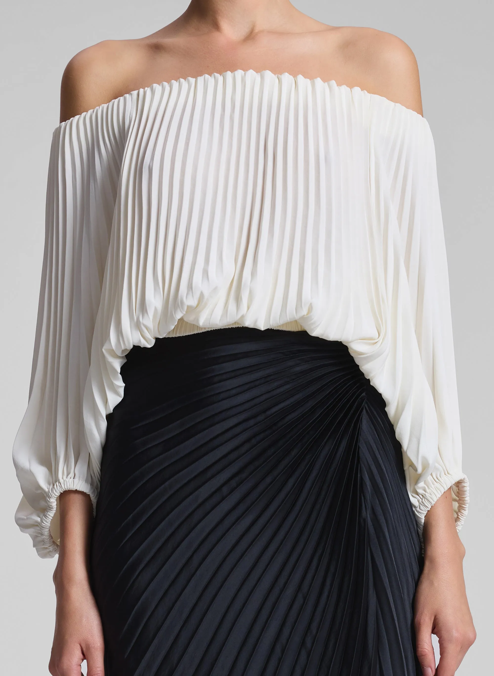 Sienna Satin Pleated Off Shoulder Top sold by A.L.C. product image thumbnail 2