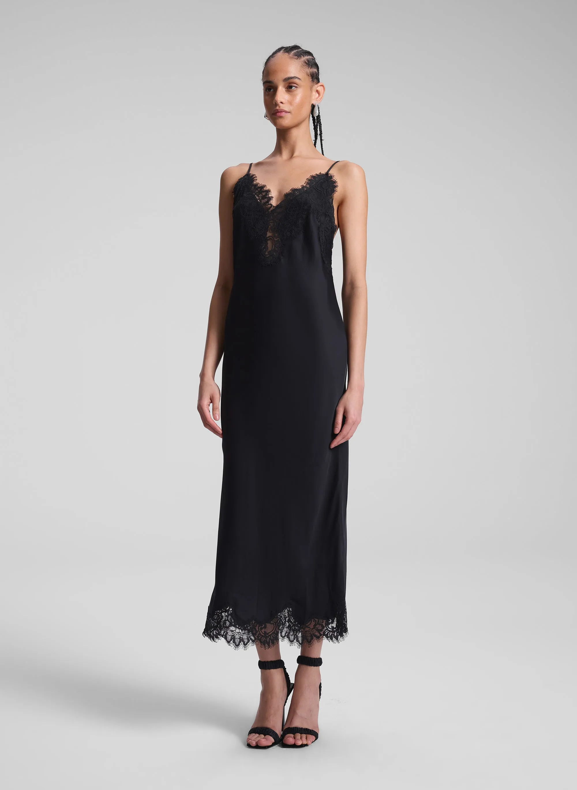 Lennon Satin and Lace Midi Dress sold by A.L.C. product image thumbnail 4