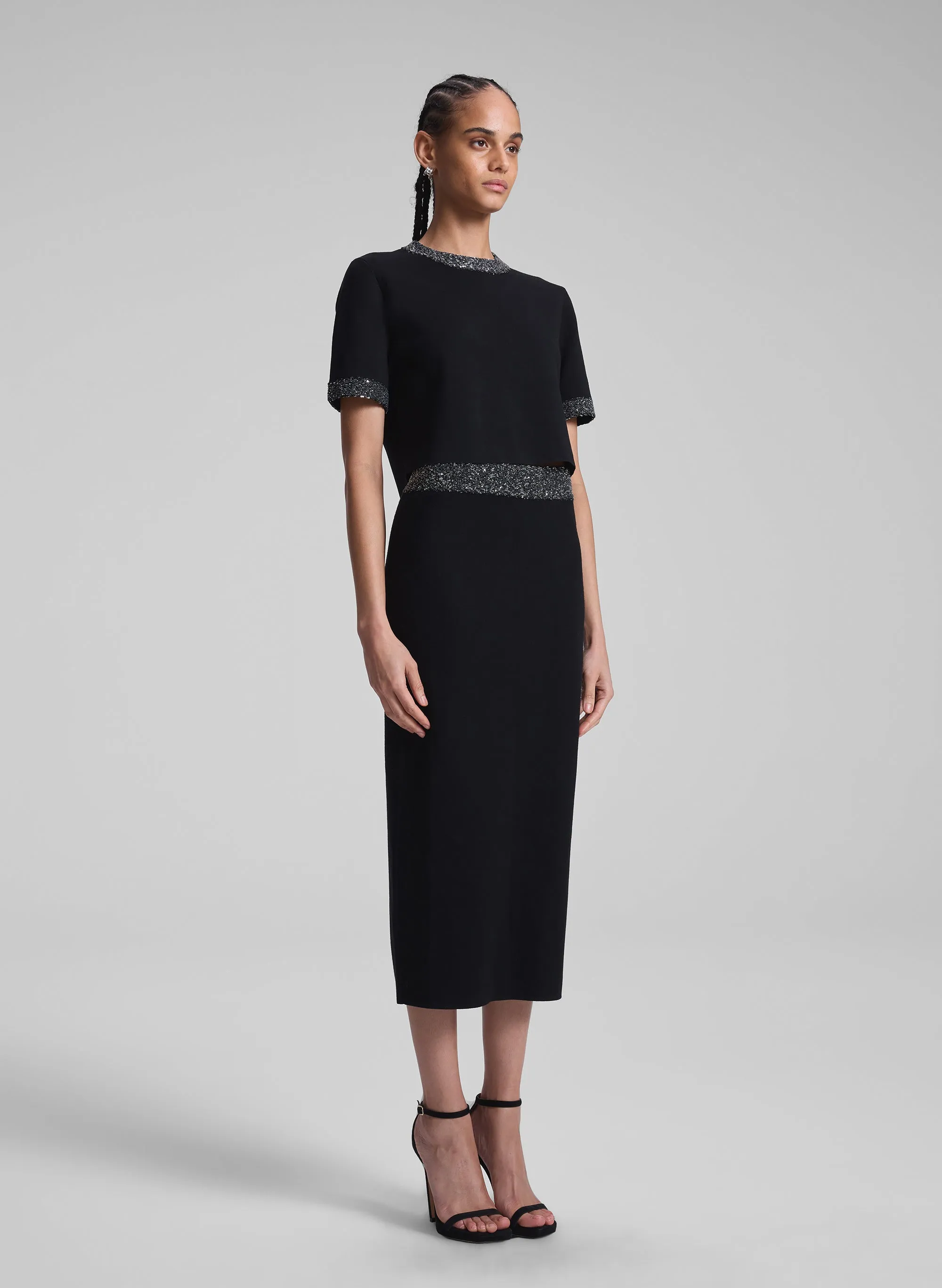 Jane Sequin Embellished Knit Midi Skirt sold by A.L.C.