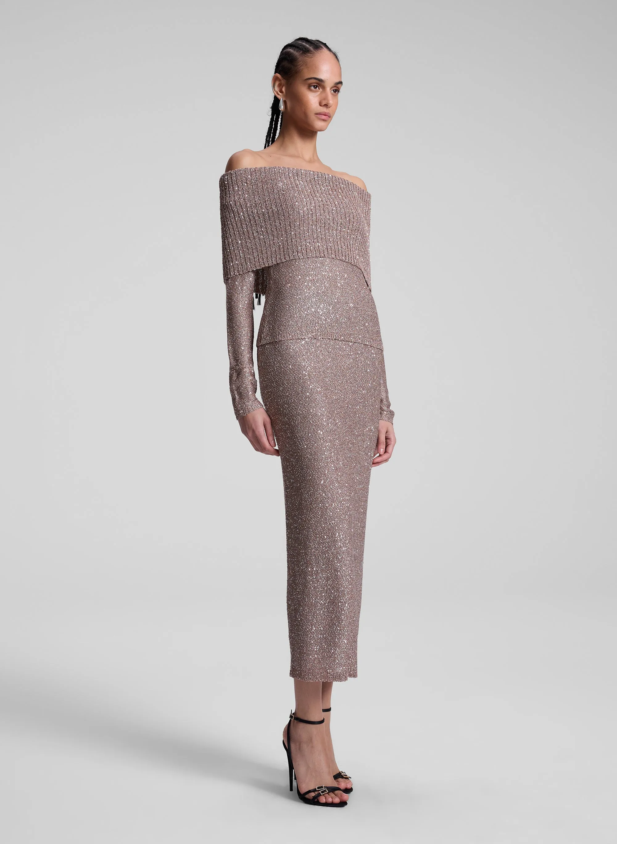 Evelyn Metallic Knit Off Shoulder Top sold by A.L.C. product image thumbnail 3