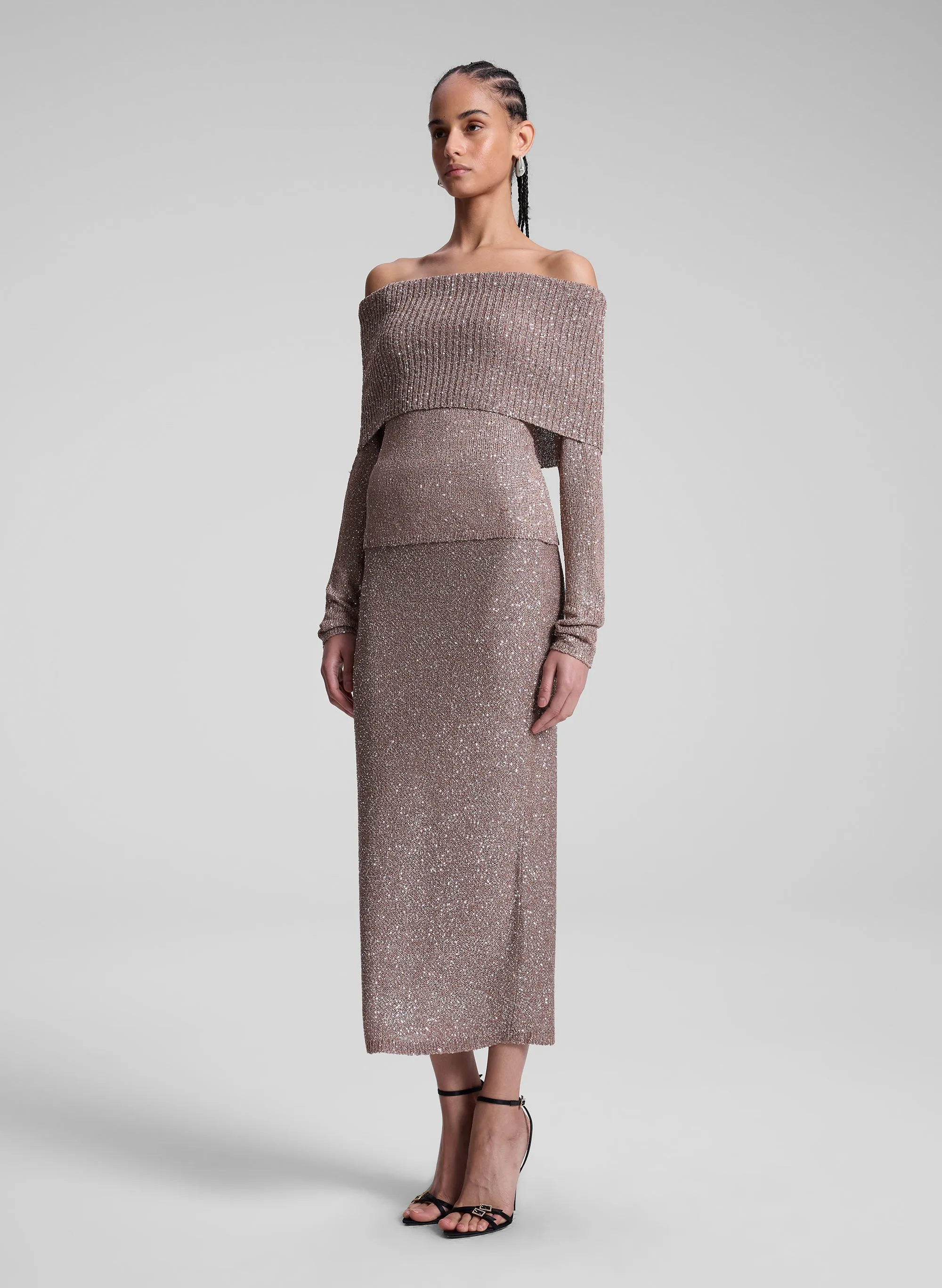 Dana Metallic Knit Midi Skirt sold by A.L.C. product image thumbnail 4